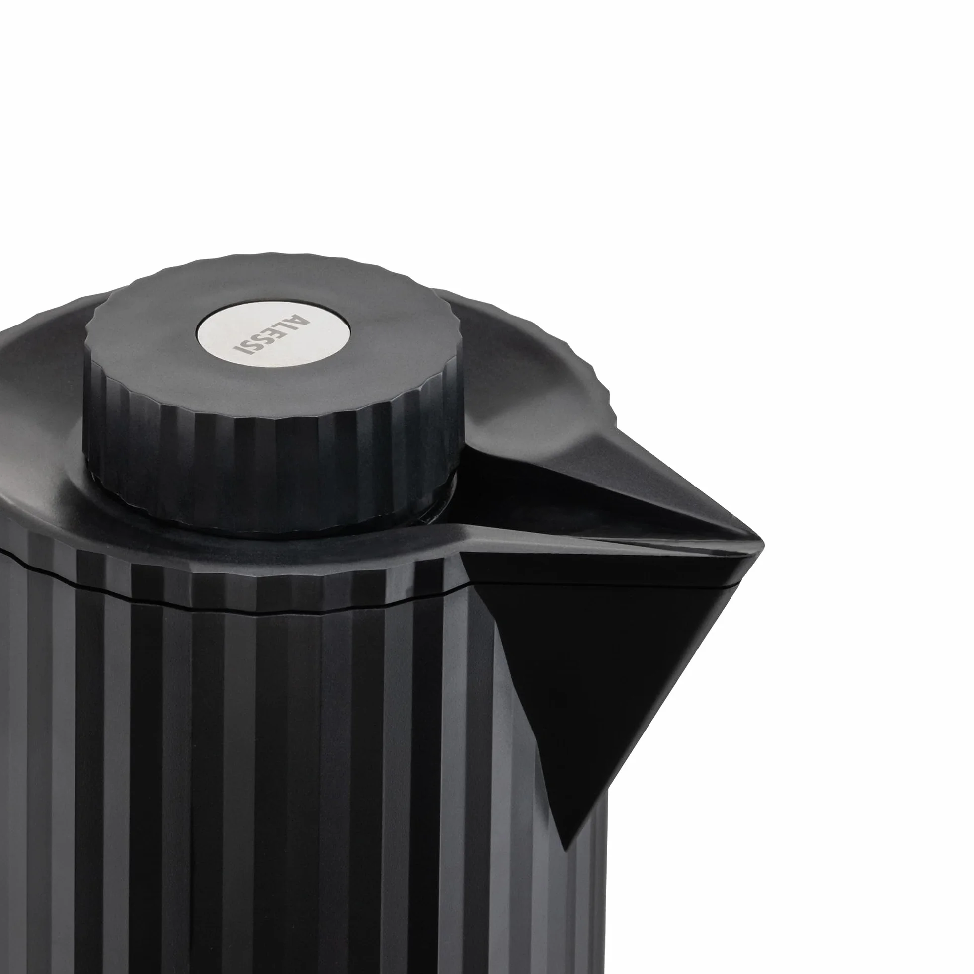Alessi Plissé MDL12 B - Caraffa Termoisolante di Design con Vetro Termico Interno a Doppia Parete, in Resina Termoplastica, 100 cl, Nero