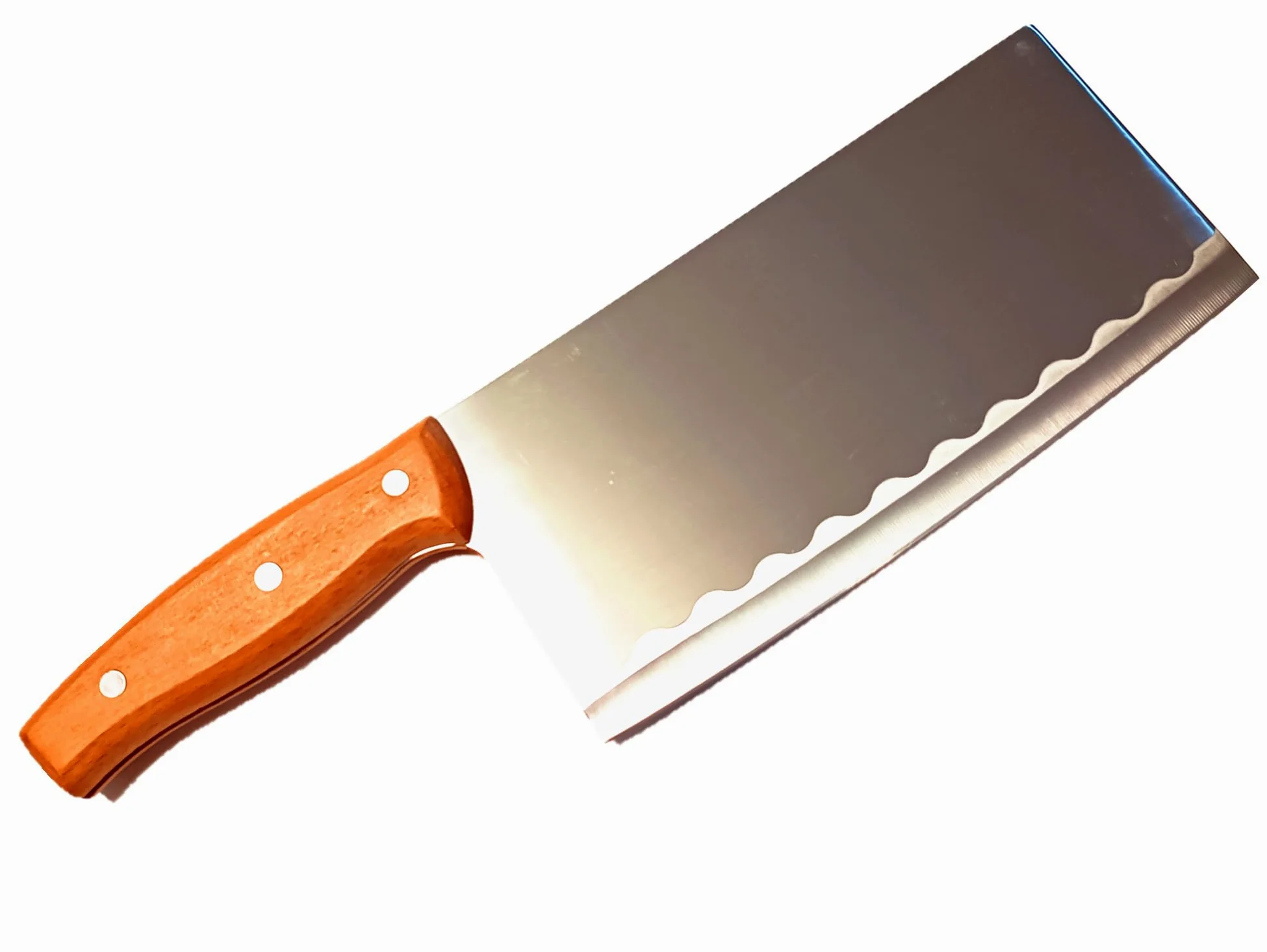 Coltello da Cucina Cinese in Acciaio Inox con manico in legno. Lunghezza 34 cm. Coltello da Mannaia.