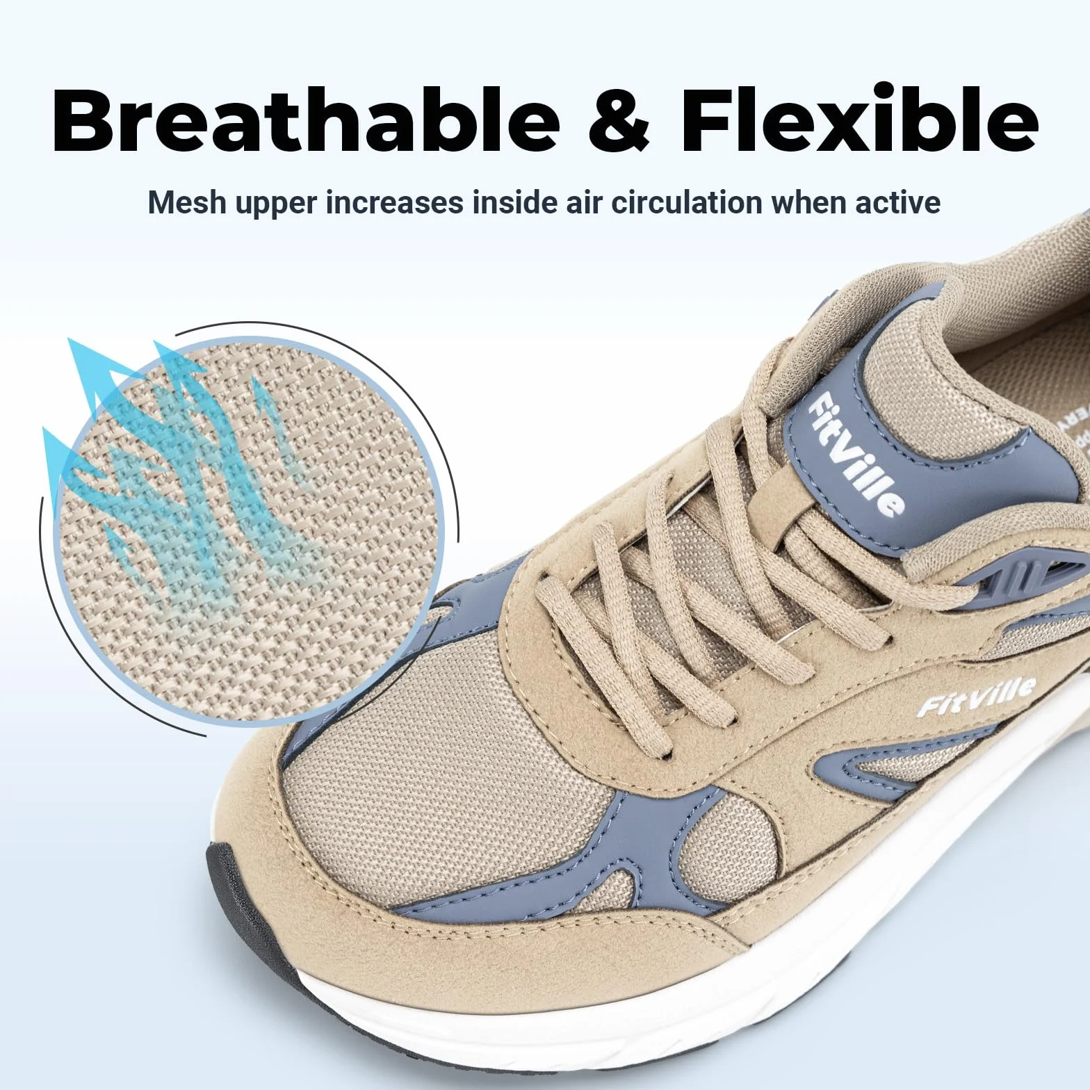 FitVille Extra Large Scarpe Sportive Uomo Sneakers Running Piedi Larghi Antiscivolo Traspiranti Jogging Camminare