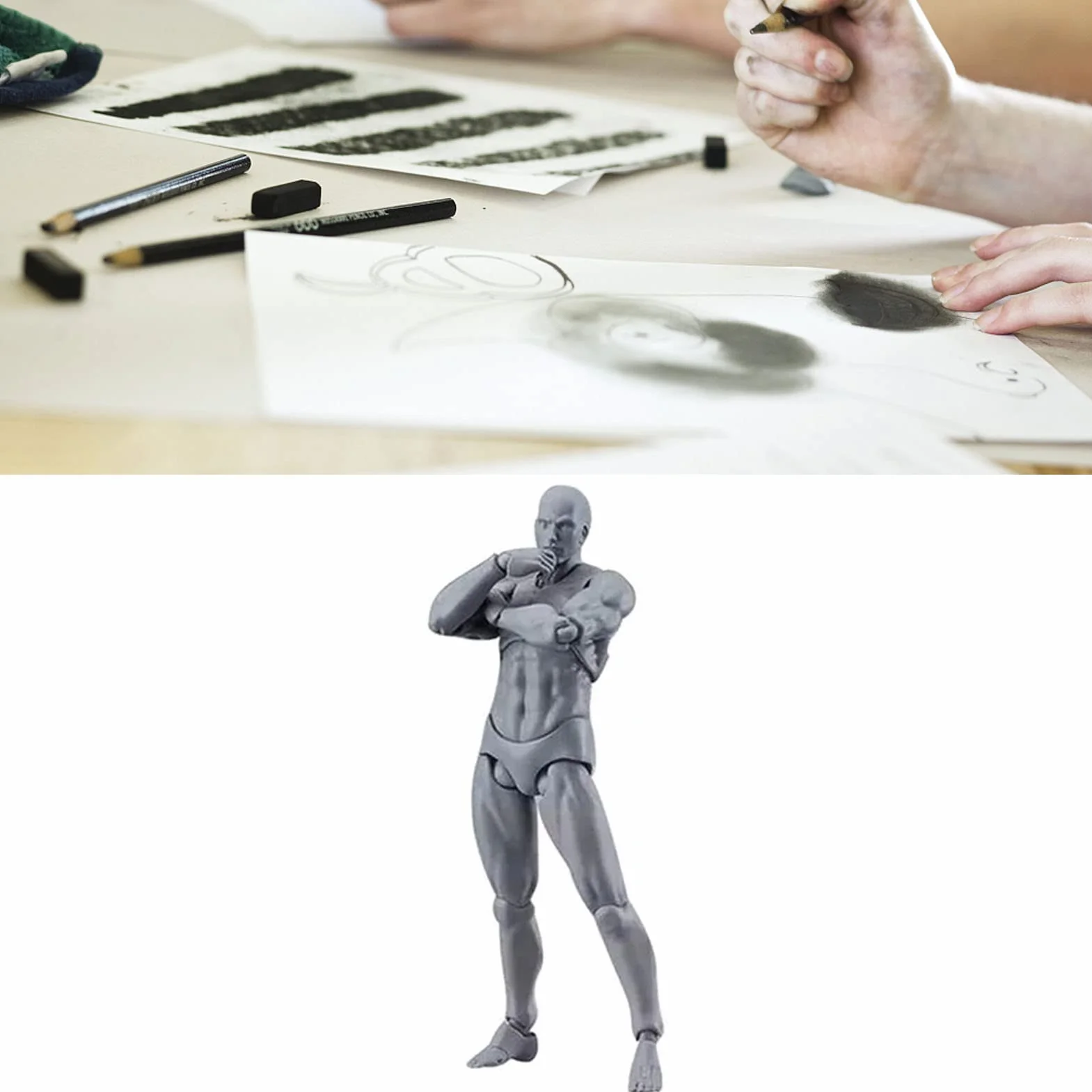 Acouto Manichino Posizionabile Schizzi Mobili per Disegno Pittura Supporto Decorazione Scrivania Casa Ufficio Grigio