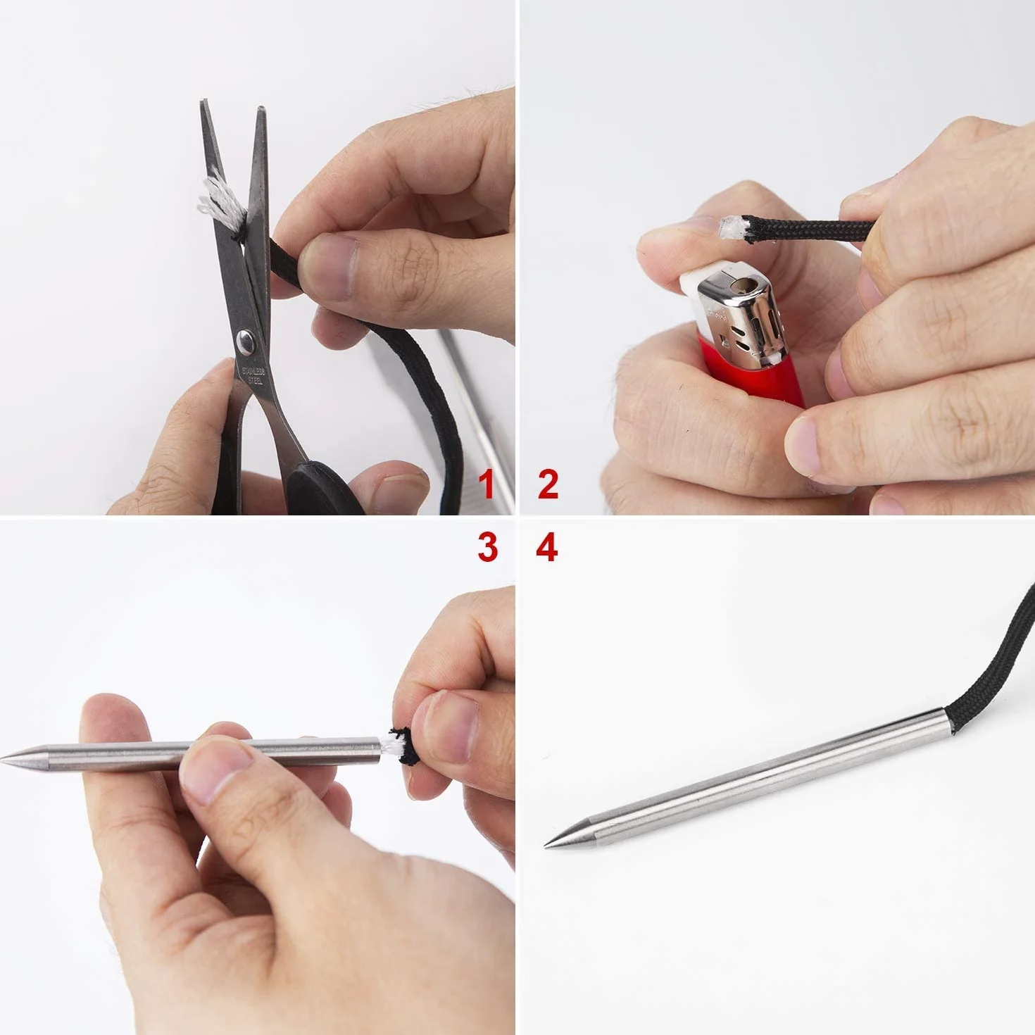 LUTER Set di 9 Aghi di Paracord FID Acciaio Inossidabile Ago di Allacciatura per Tessitura Cuoio Braccialetto