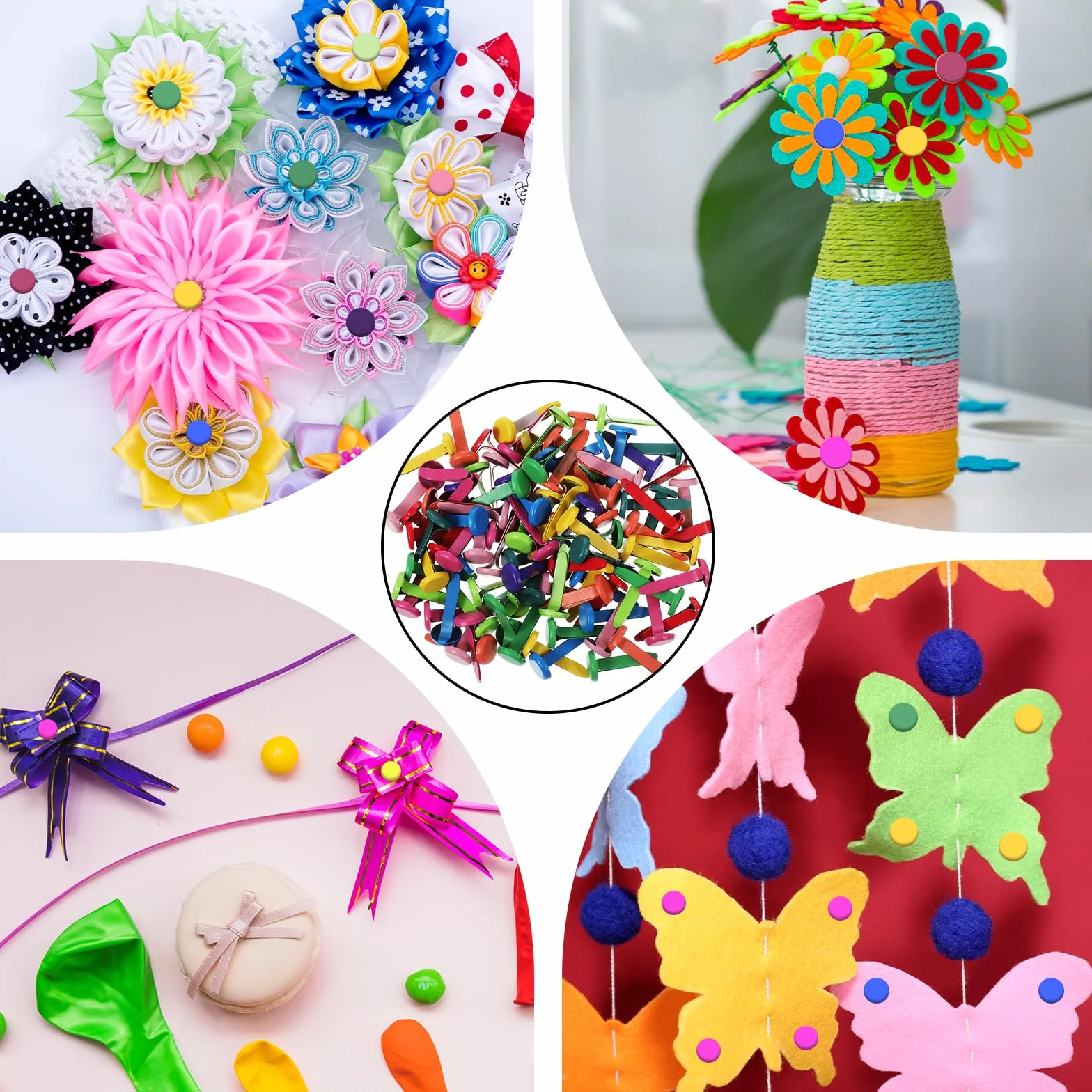 Fermacampioni in ottone per carta 200 pezzi, mini fermi per scrapbooking progetti artigianali fai da te
