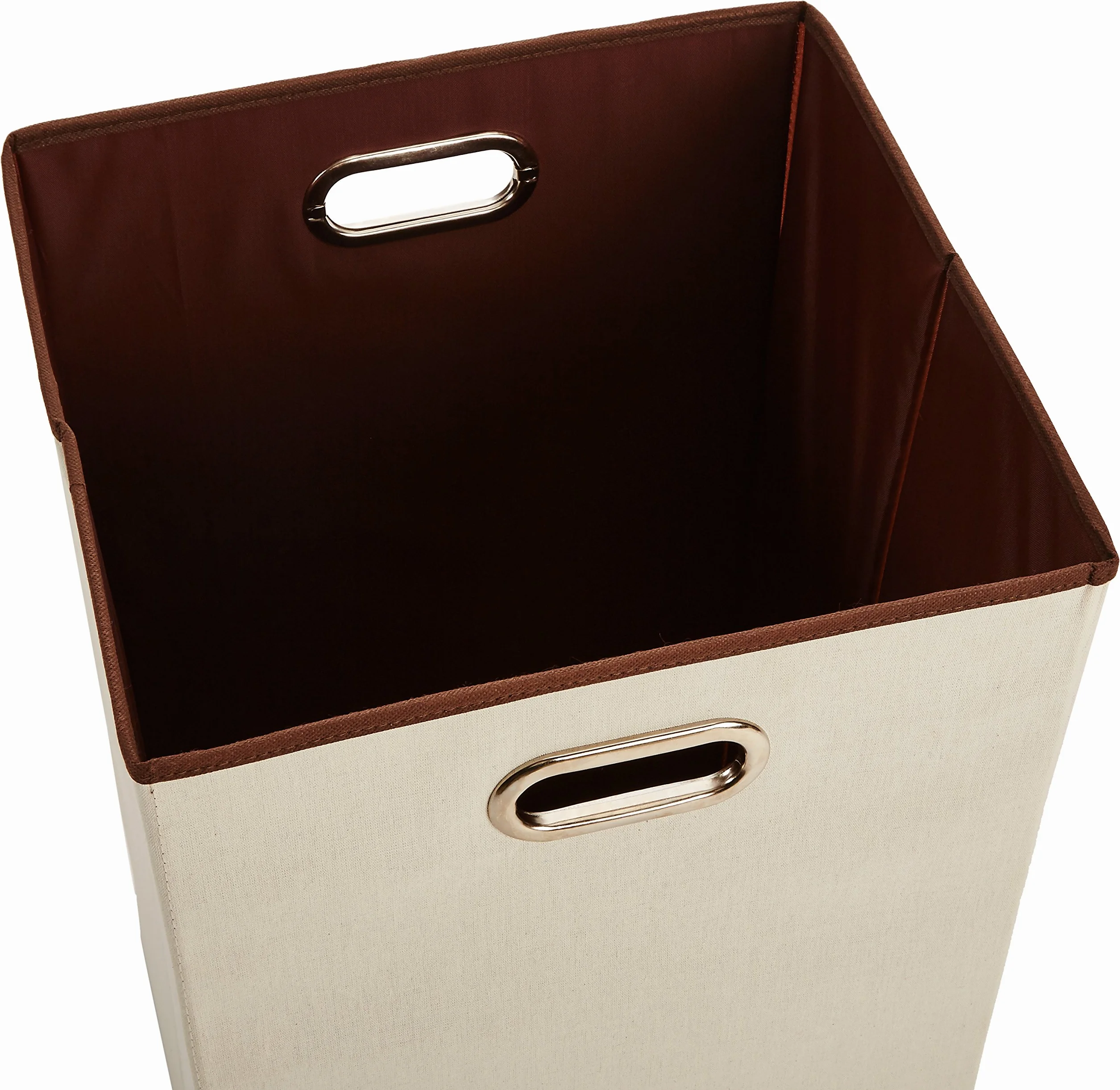 Amazon Basics Rettangolare Cesto portabiancheria pieghevole, Beige,Marrone