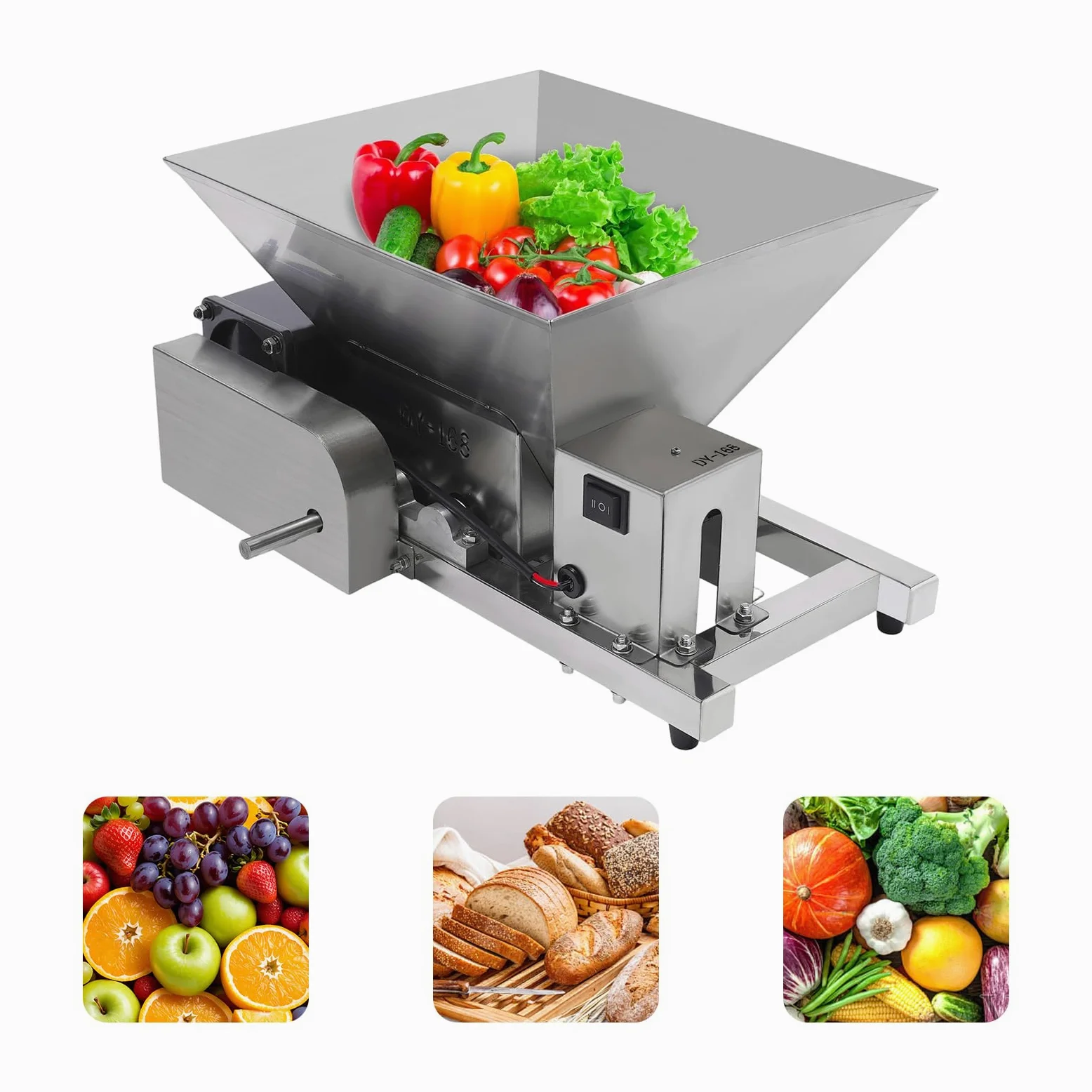 Frantoio elettrico da 4 l, 60 W, 75 rpm, per frutta commerciale, pane di canna e zucchero di canna