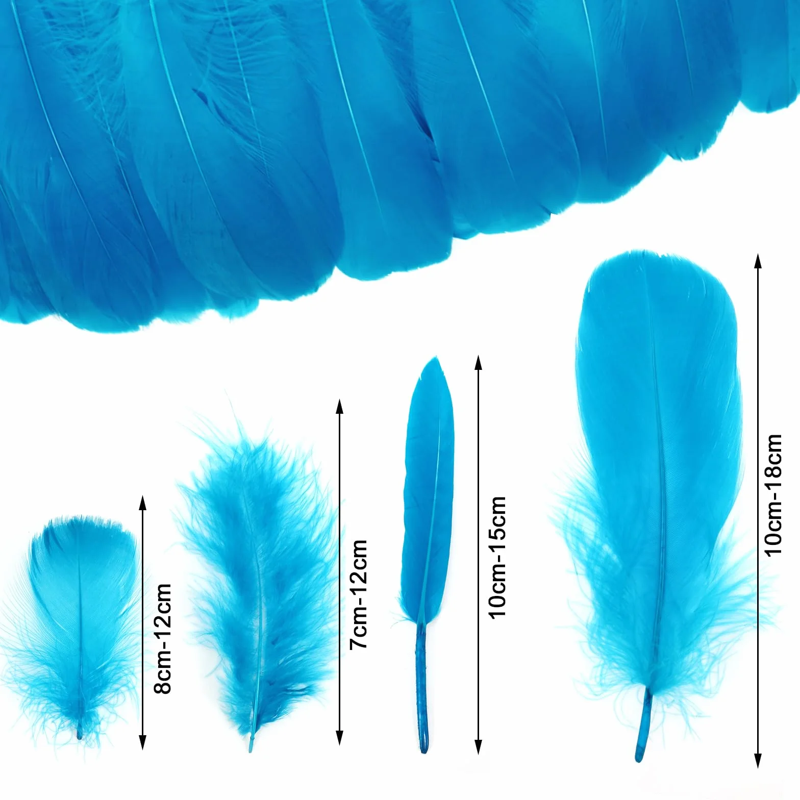 400 Pezzi Piume Decorative Blu Naturali 7-15cm per Acchiappasogni Decorazioni Artigianato