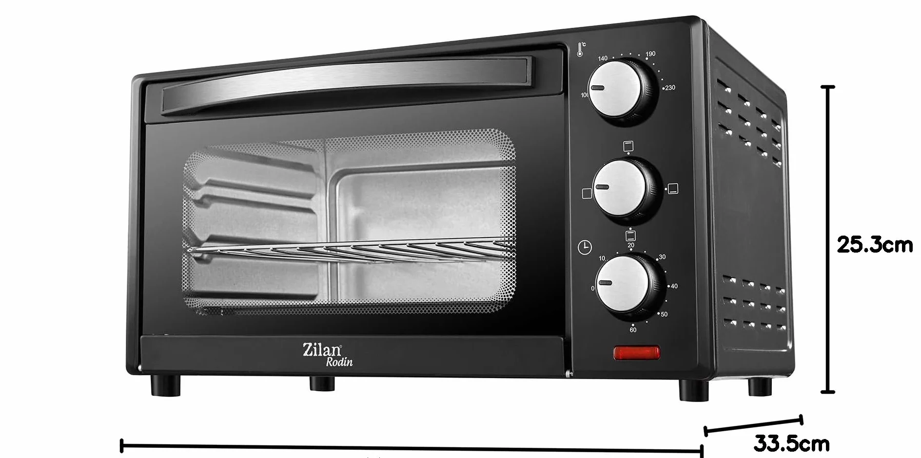 Zilan forno elettrico 15 litri doppia protezione in vetro