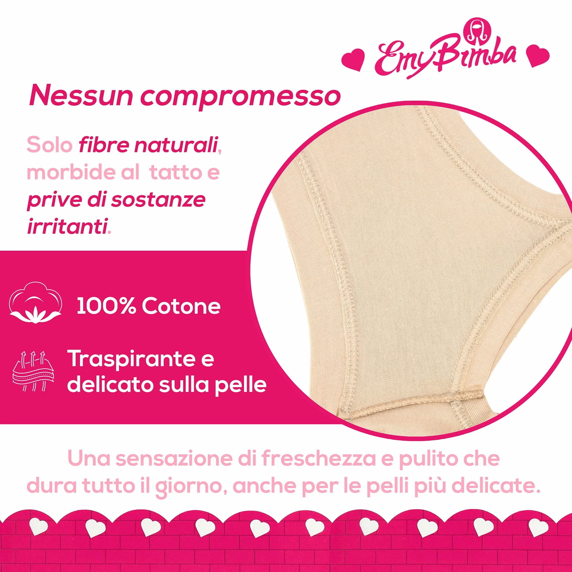 EMY Top Brassiere Bambina Cotone Elasticizzato 4-12 Anni Reggiseno Morbido Naturale Non Sintetico 3 Colori
