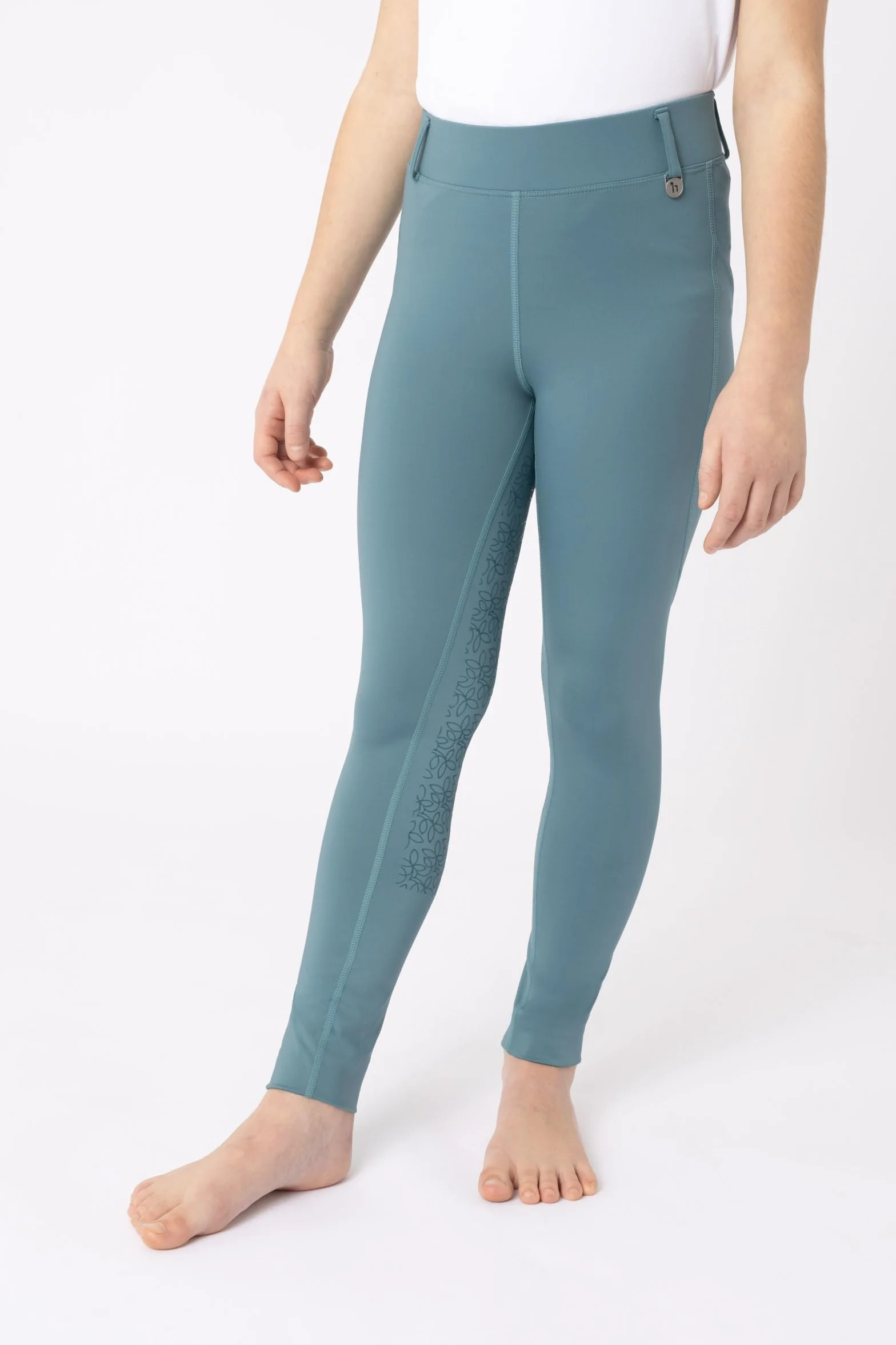 HORZE Leggings da equitazione per bambini con passanti per cintura e custodia per cellulare