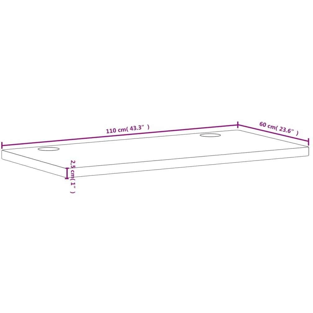 vidaXL Piano Scrivania 110x60x2,5 cm in Legno Massello di Faggio