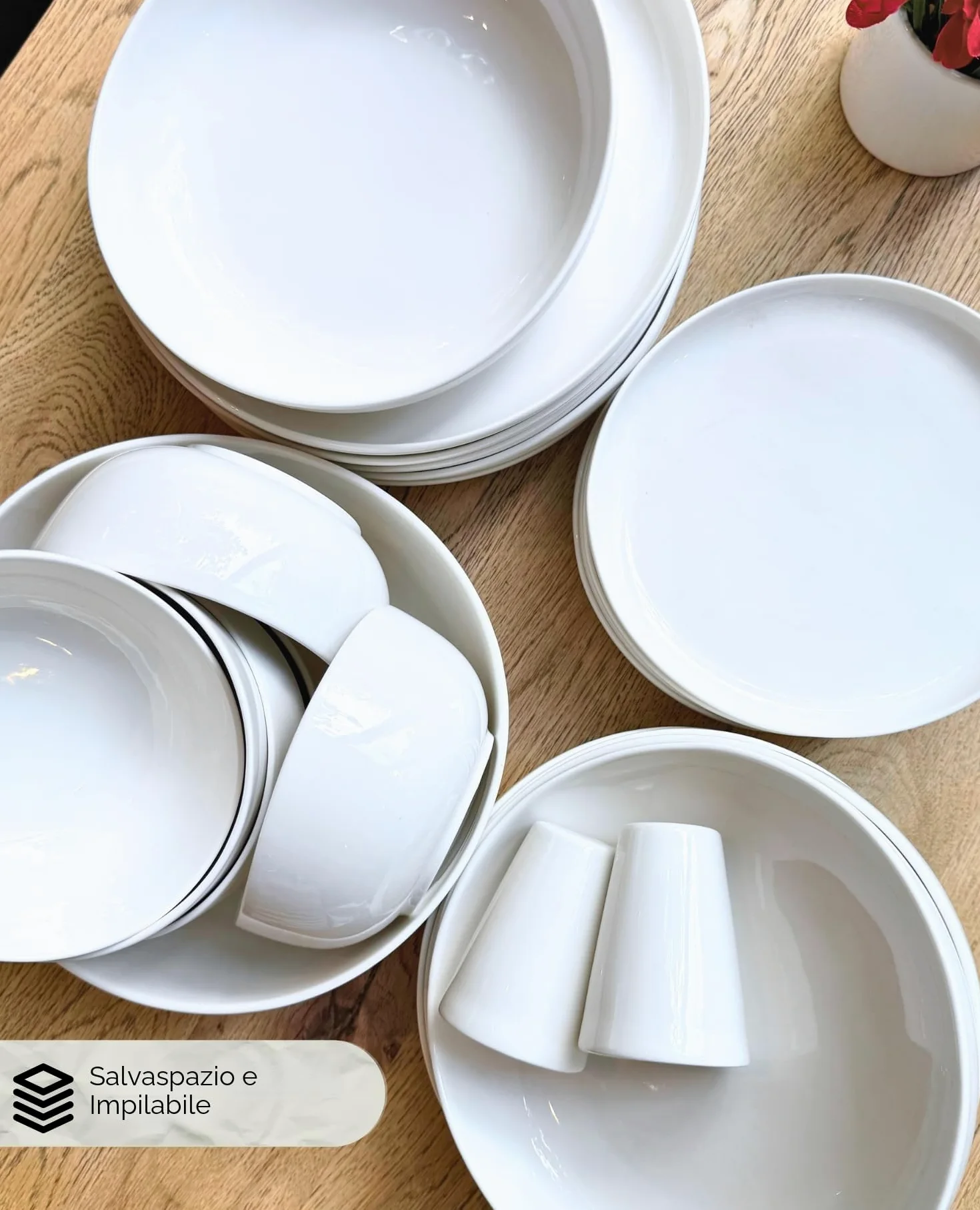 BAVARY Set Piatti Porcellana Smile 27 Pezzi – Set Piatti 6 Persone Pensato Come Servizio Piatti Completo – Stile Da Piatti Moderni – Dettagli Da Servizio Piatti 6 Persone In Autentico – Set Cucina