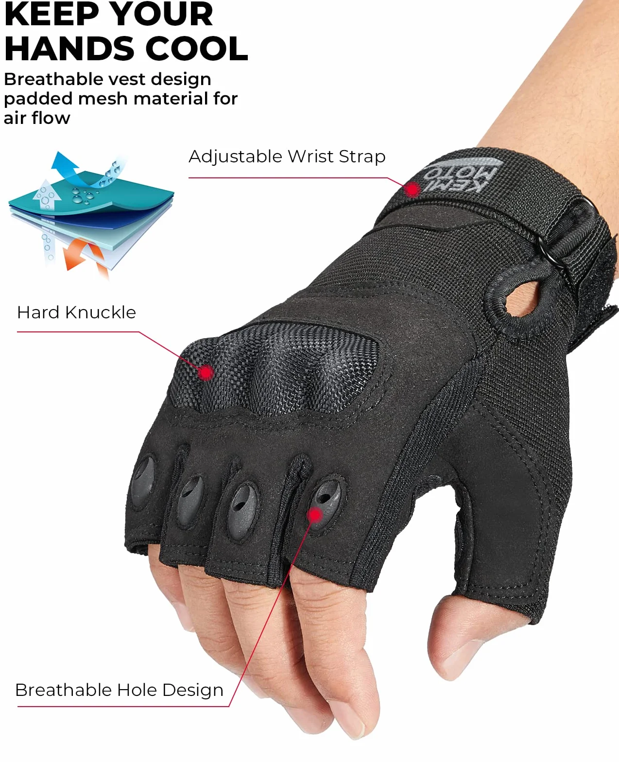 ISSYZONE Guanti da Moto, Guanti Touchscreen Sport Guanti Tattici Traspiranti Adatto Per Moto Equitazione Tiro Arrampicata Combattimento