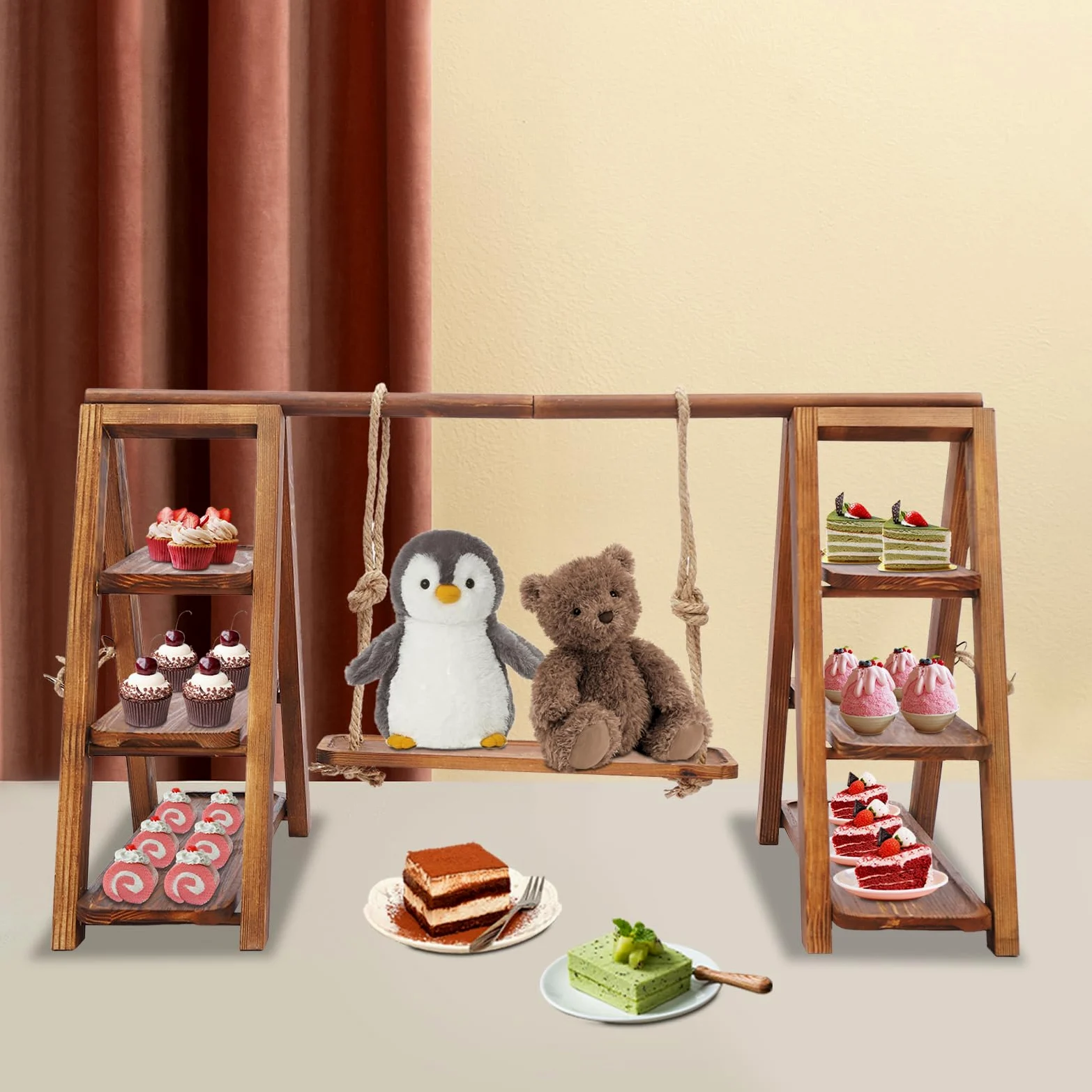 Alzata a 3 ripiani, per dolci, torte, dolci, dolci, dolci, frutta, 92 x 40 x 48 cm