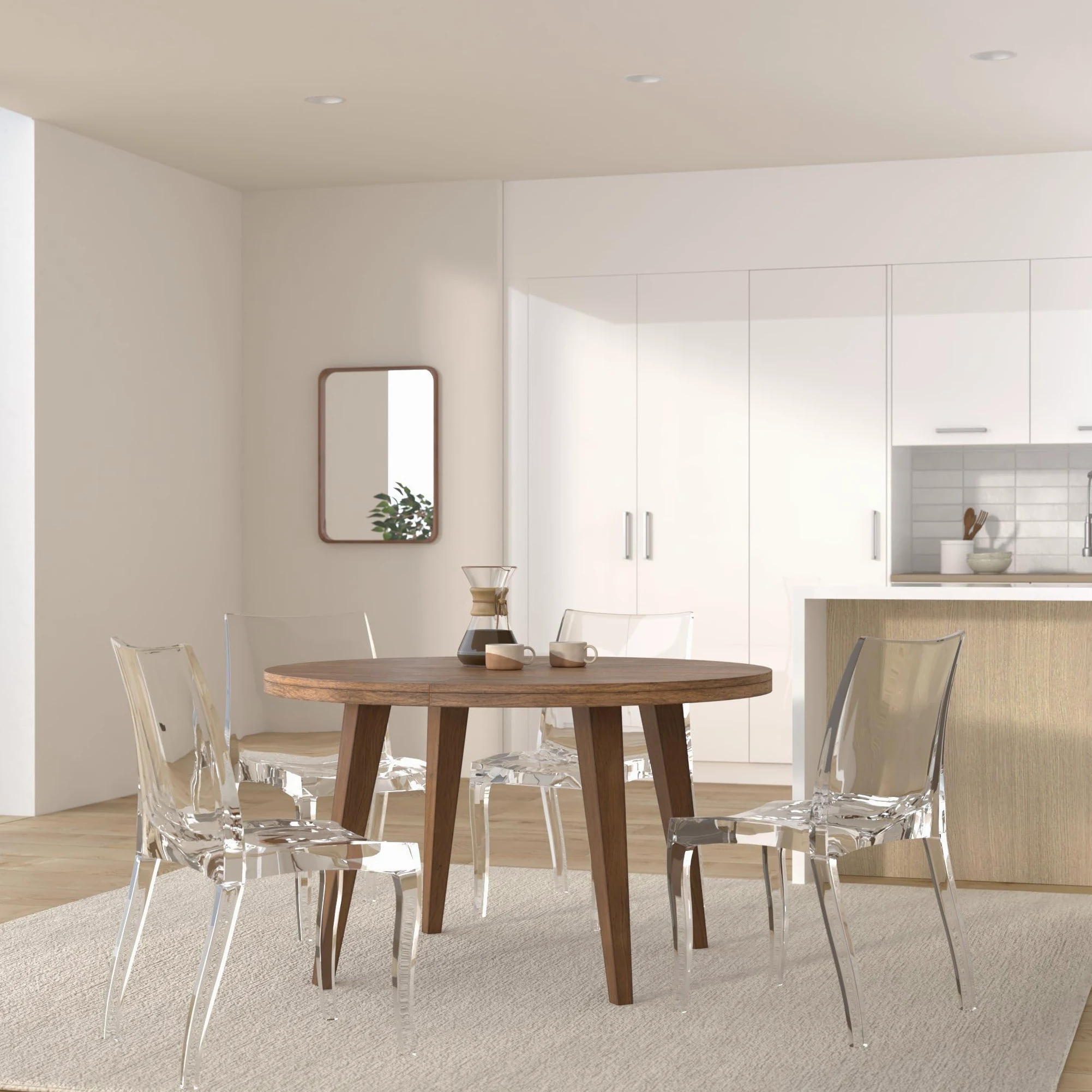Grandsoleil Upon Hypnotic - Sedia impilabile in policarbonato trasparente, 54 x 50 x 84 cm, colore: bianco