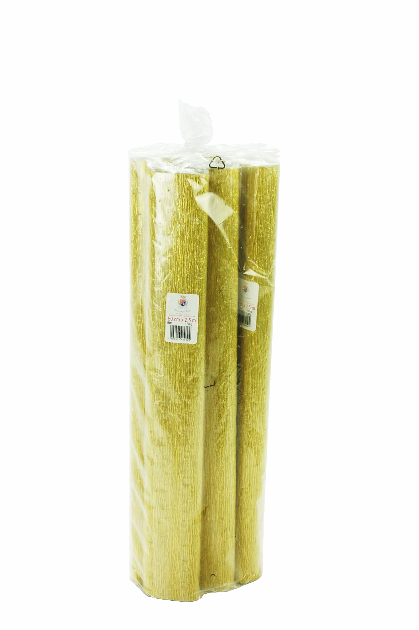 C R Cartotecnica Rossi Carta Crespata Metallizzata Oro Giallo 180g 5 Rotoli