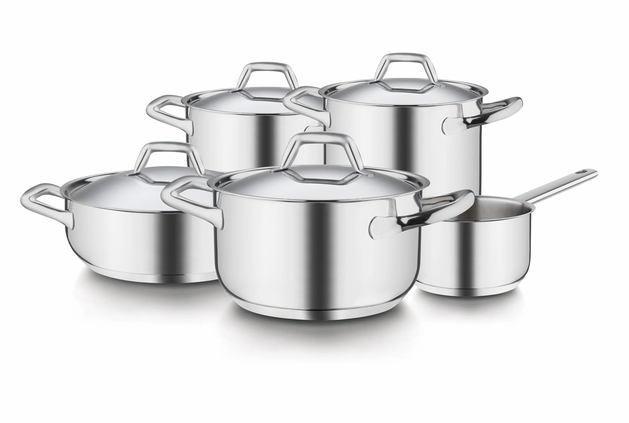 Barazzoni Chef Line Casseruola manico lungo, ø cm 16, capacità 1.5 litri, Made in Italy, Acciaio Inox 18/10, Induzione+Gas, Triplo fondo, PFAS free