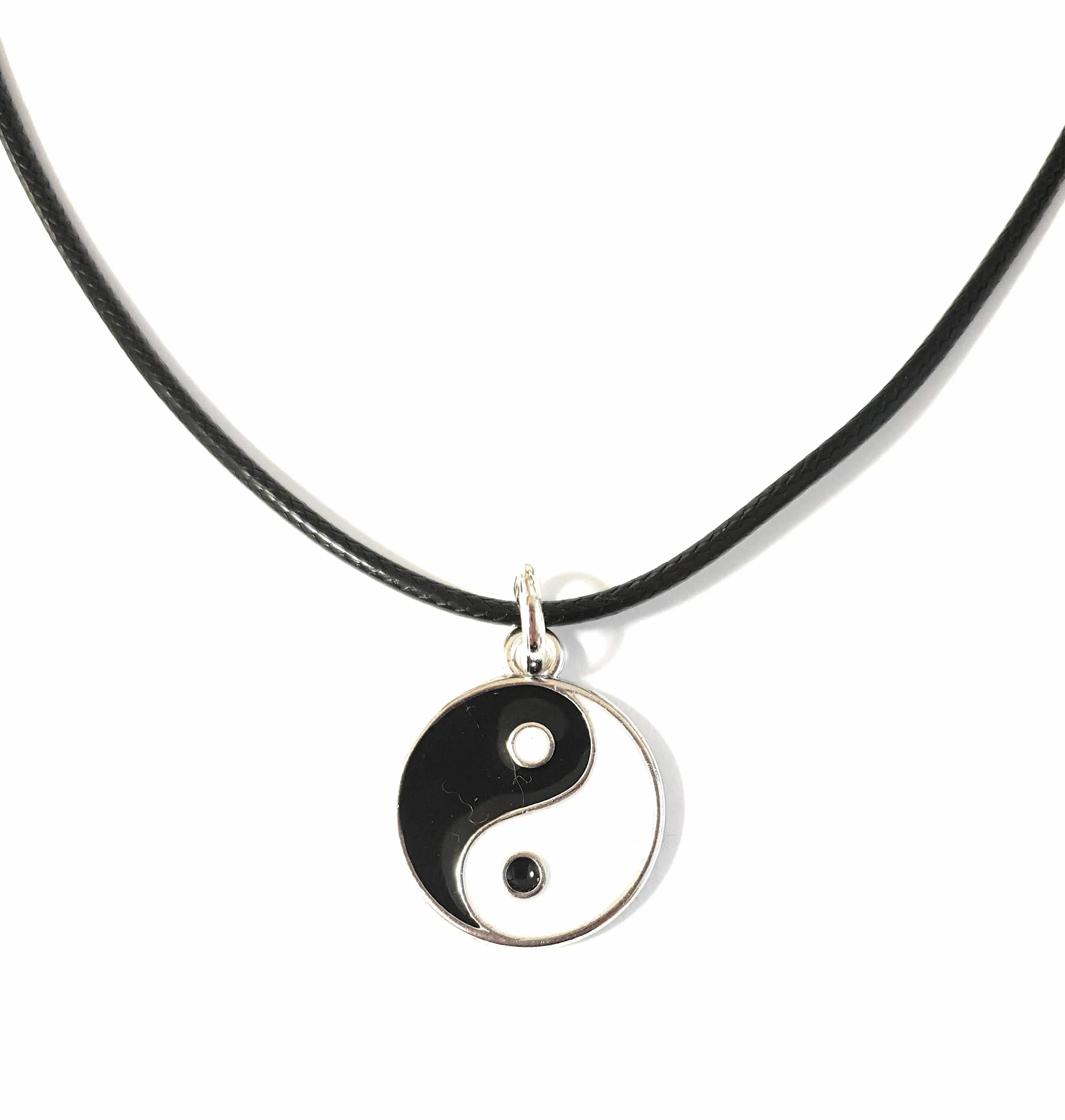 Ciondolo Ying-Yang collana pelle