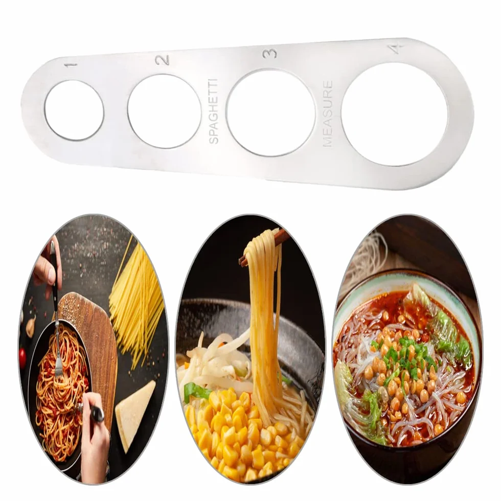 Misuratore di Spaghetti in Acciaio Inox 4 Fori, Gadget Porzioni Pasta