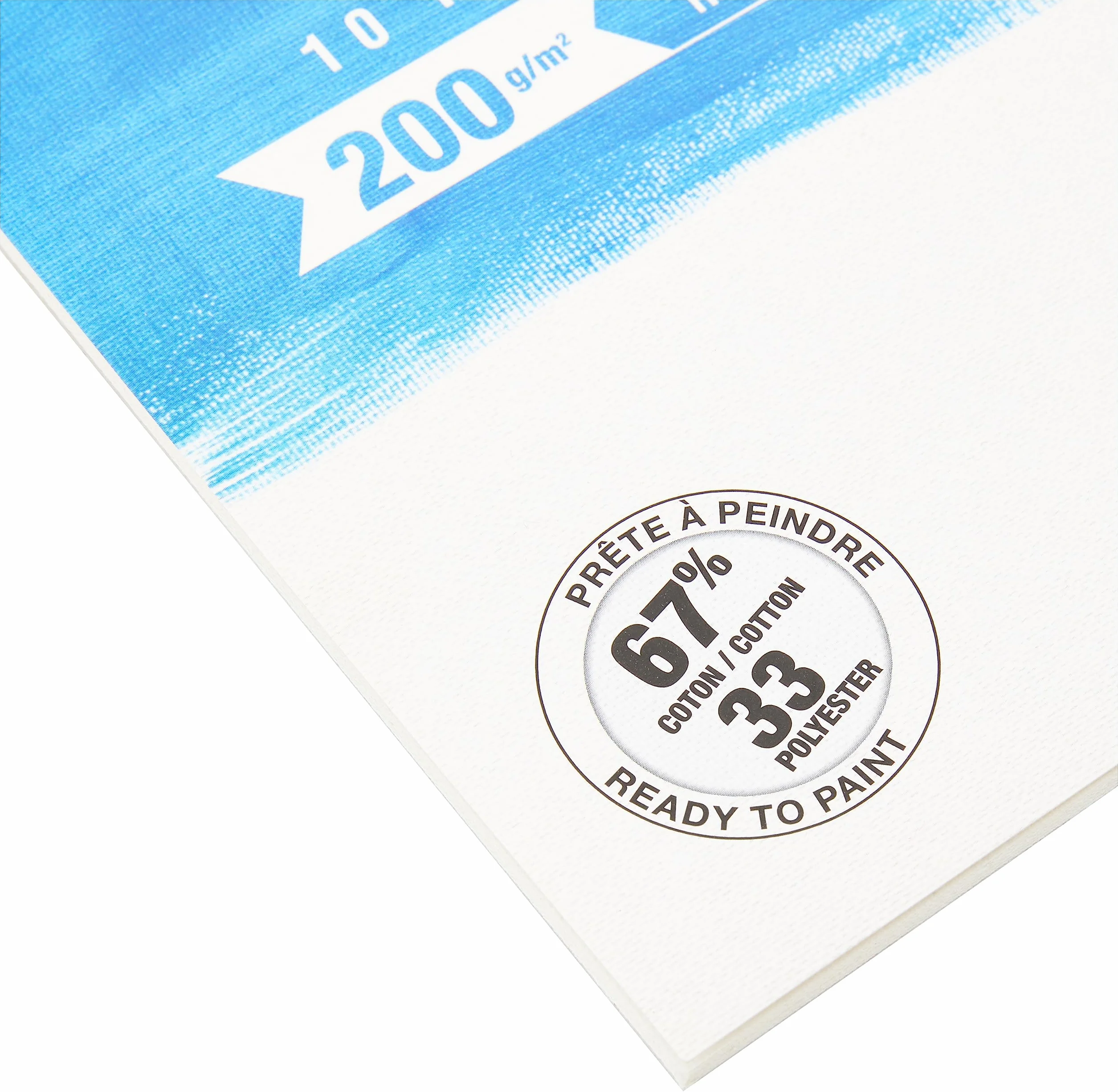 Clairefontaine 975207C - Blocco collato di 10 tele pronte da dipingere 21x29,7 cm 200g, Cosmos Bianca
