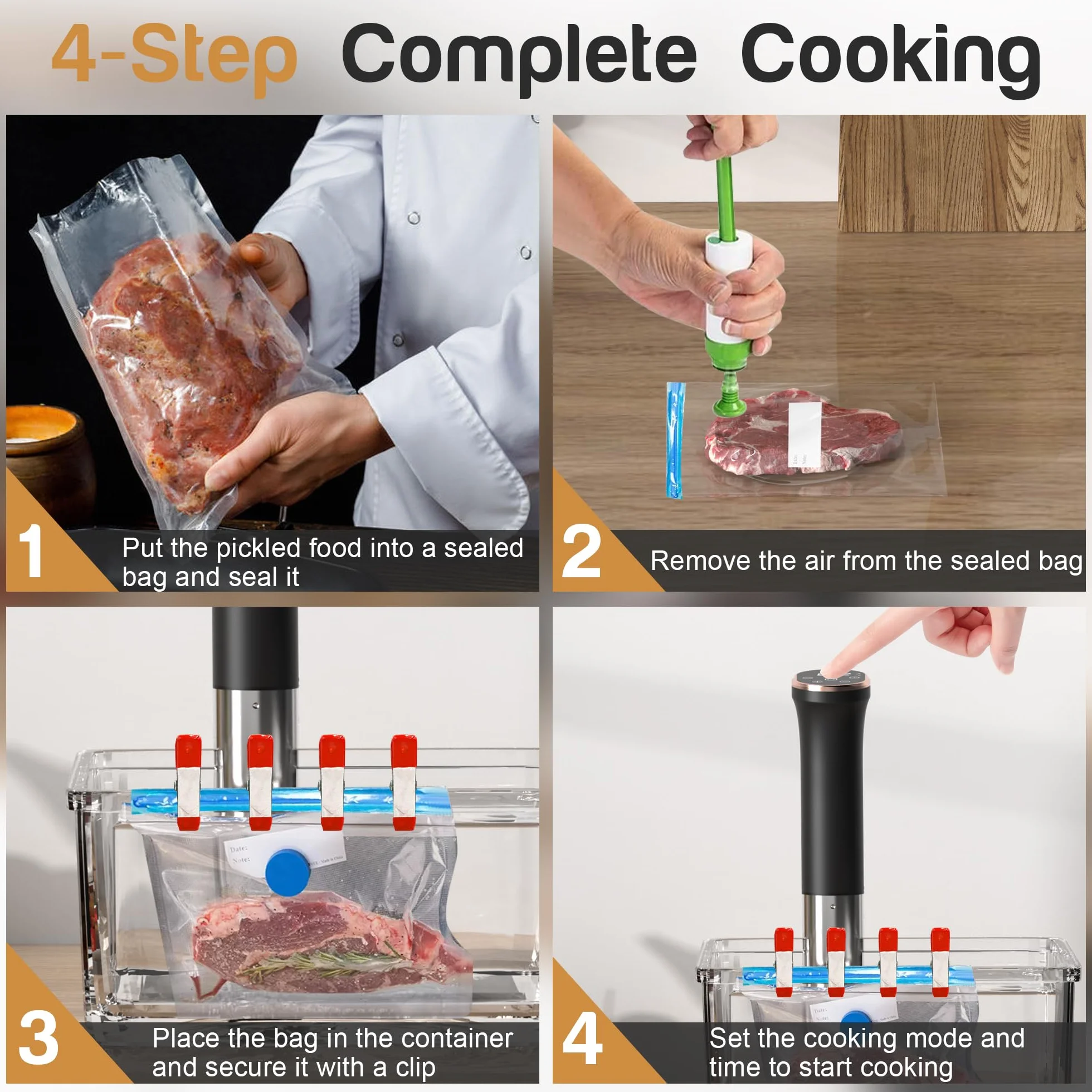 Karinear Sous Vide Roner 1400W 10-90℃ Acciaio Inox Professionale WIFI Cucina a Bassa Temperatura