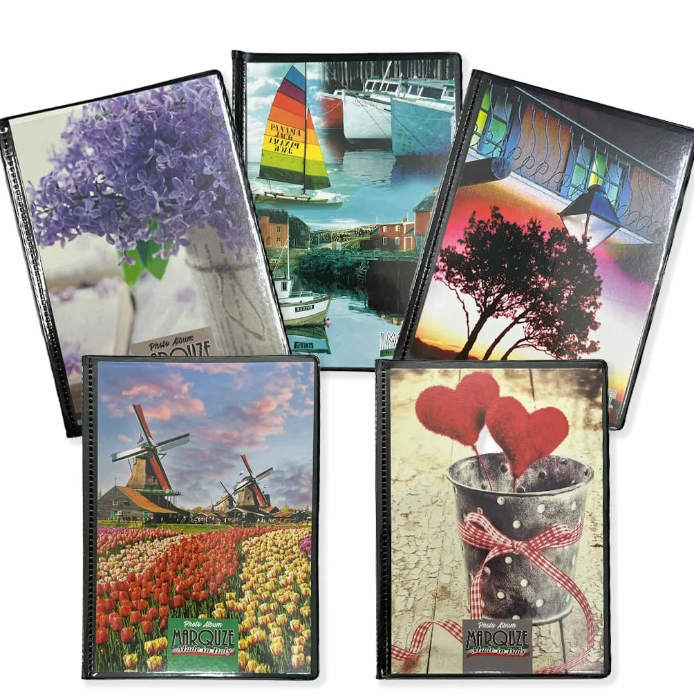Foto Album a tasche 10x15 con copertina morbida personalizzabile Albumini Fotografici Salvaspazio da 20 bustine - 40 fotografie per Portafoto (Set di 5 album totale 200 foto)