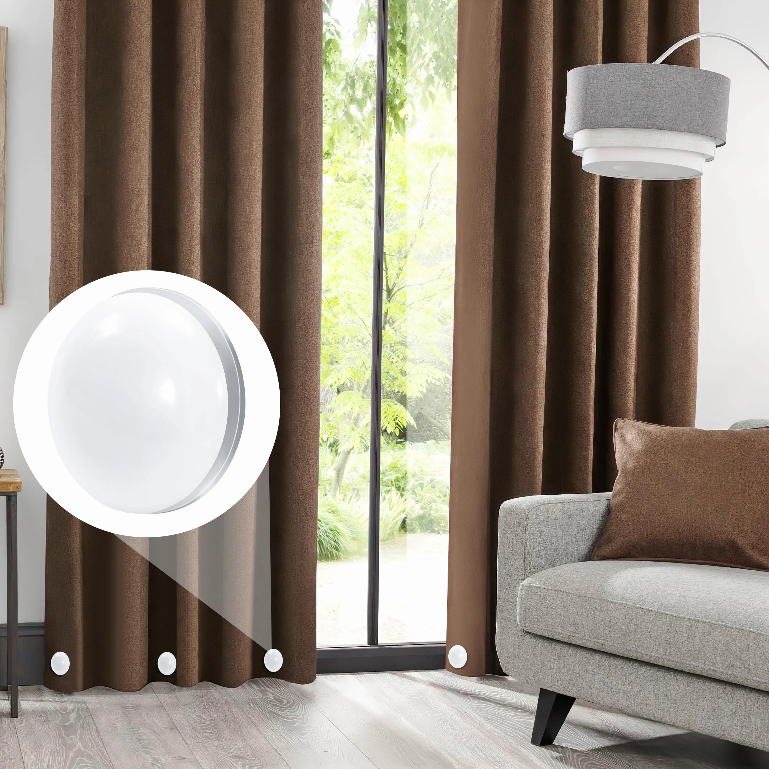Pesi Magnetici Rotondi per Tende 6 Pezzi Bianco