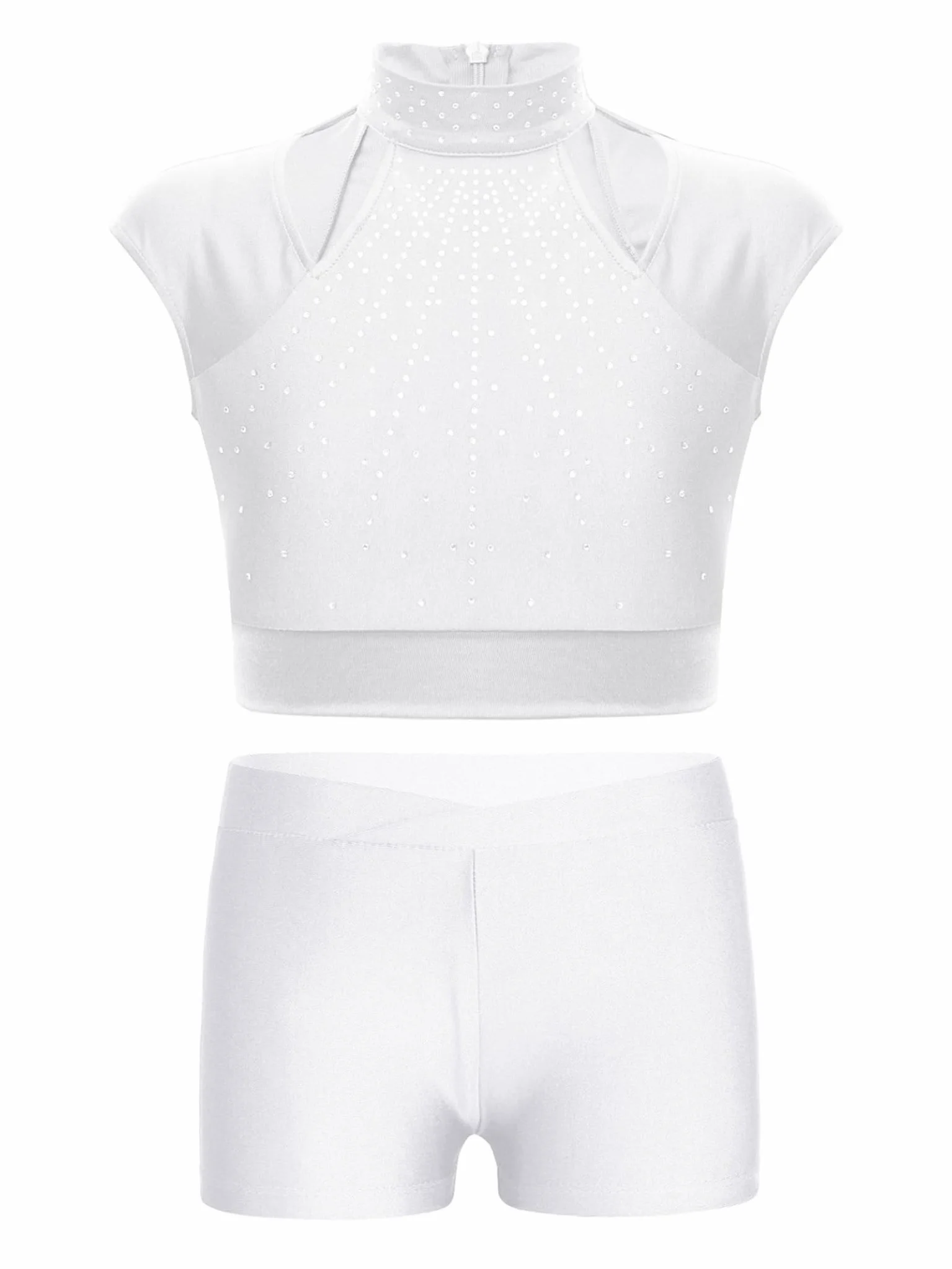 Yhong Abito Sportivo Ginnastica Bambine Crop Top Corto Pantaloni Sportivi Completo Yoga Palestra