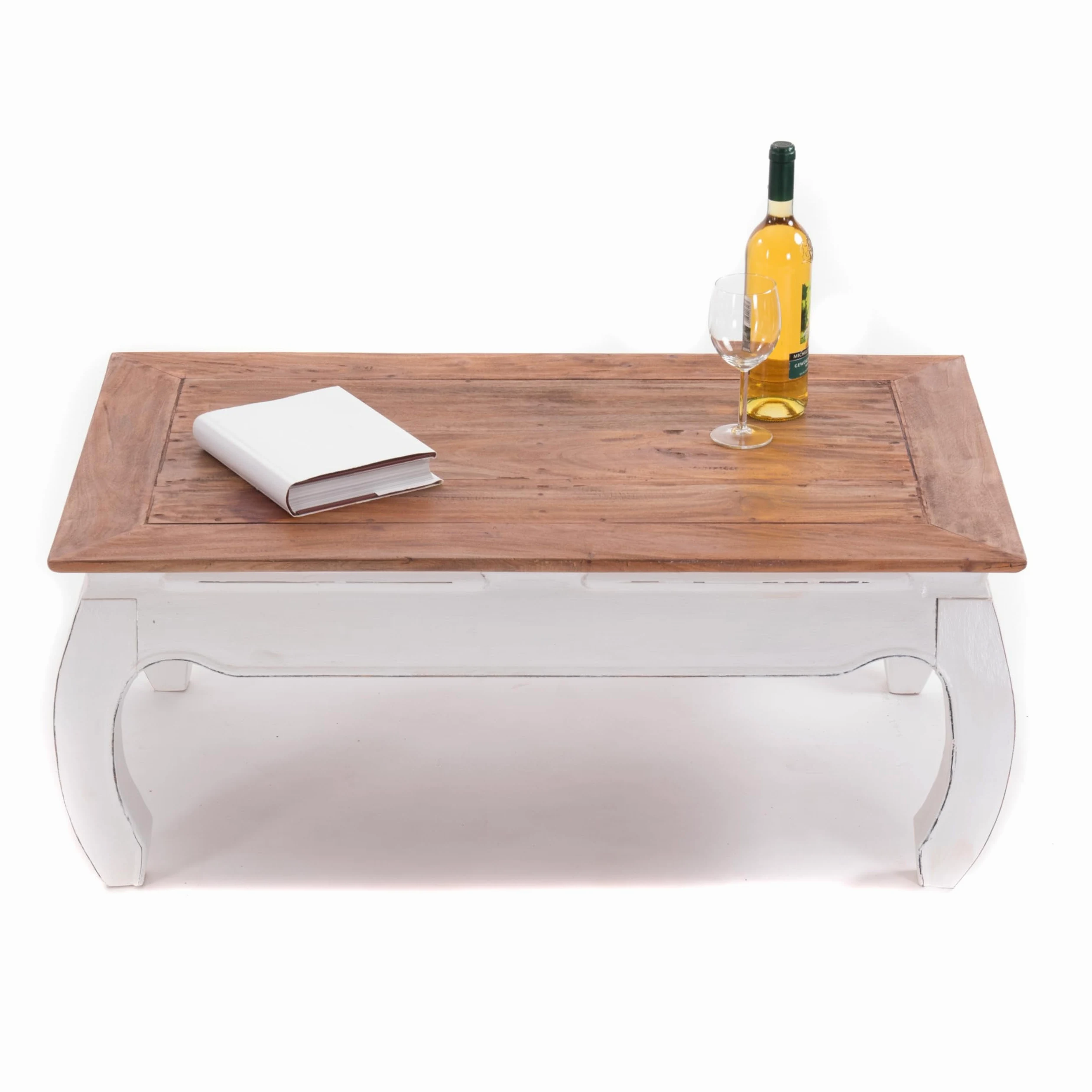 Tavolino da salotto in legno di mogano riciclato, design Opium East, 100 x 60 x 41 cm (larghezza x profondità x altezza)