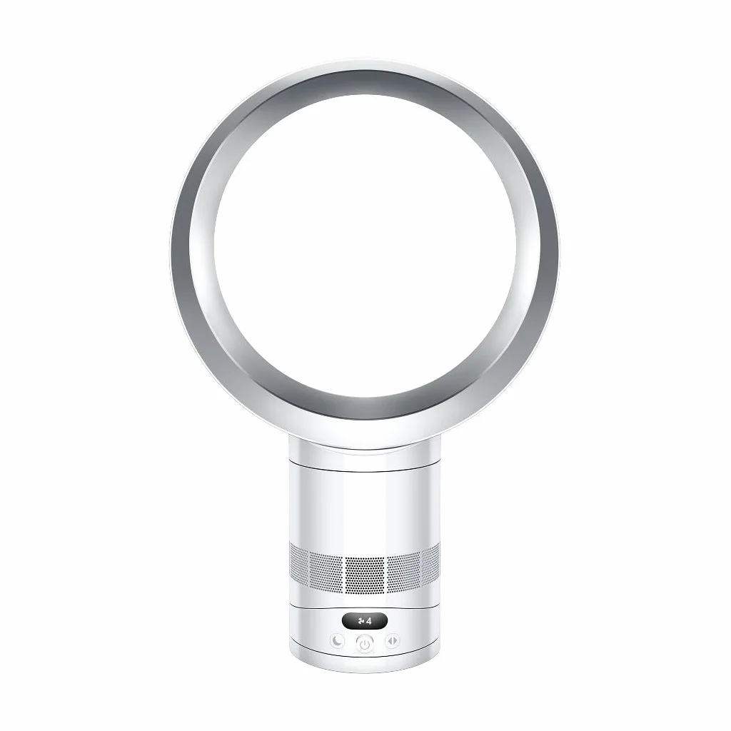 Dyson Cool™ CF1 Ventilatore da Tavolo Senza Pale, Bianco/Argento – Raffrescamento Potente e Silenzioso con Tecnologia Air Multiplier™, Controllo tramite App MyDyson™, Modalità Notte