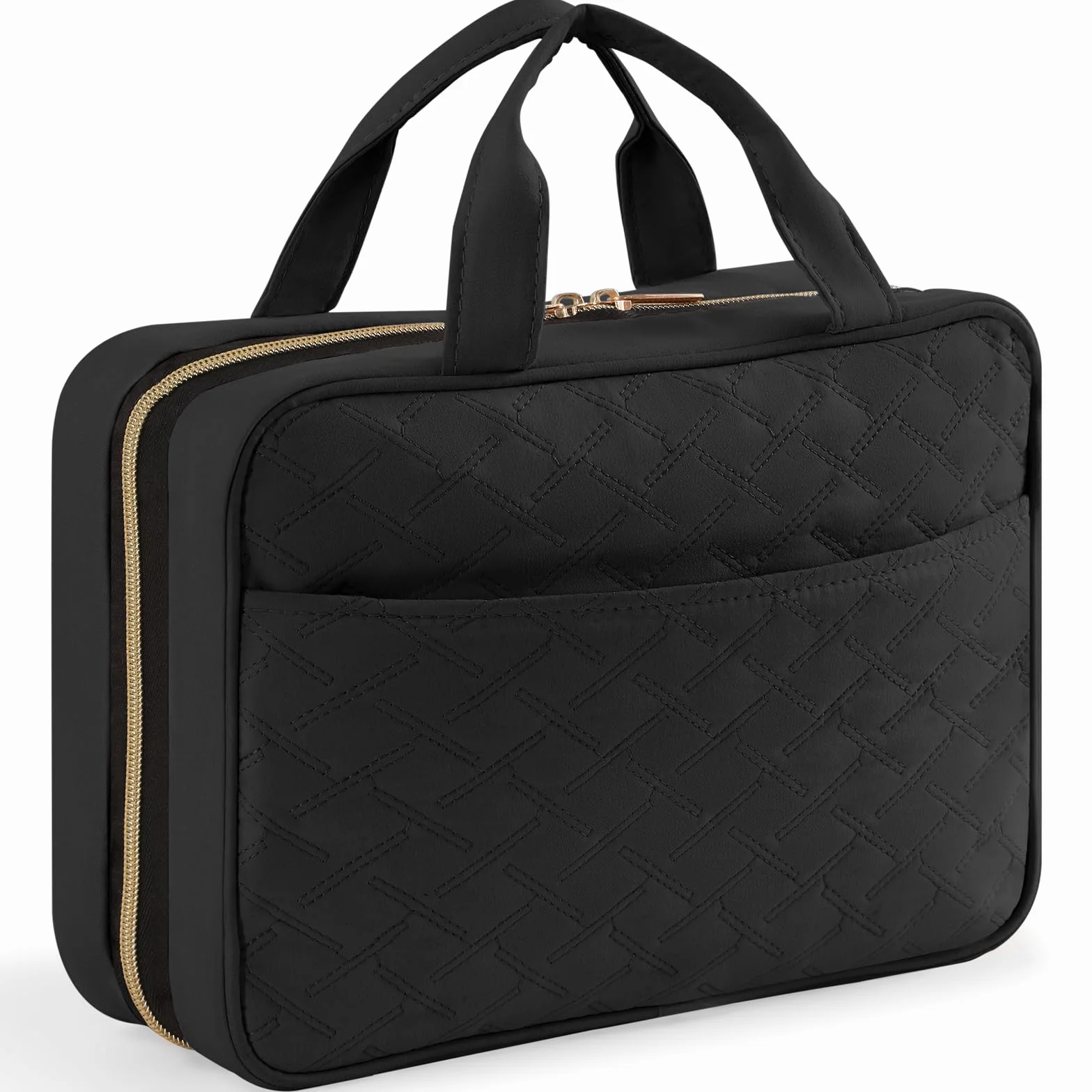 Lifewit Beauty Case da Viaggio Donna, Grande Trousse Trucchi Appendere, 4 Scomparti Trasparenti, Nero