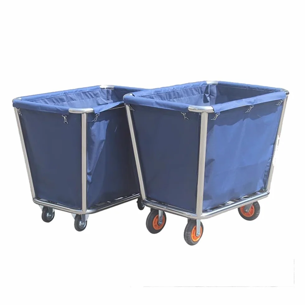 Carrello per Lavanderia, Carrello Per Lavanderia Commerciale Da 1 Confezione Con Ruote, Lavanderia Industriale Con Borsa Oxford Rimovibile E Telaio In Acciaio Per La Casa Di Hotel, Lavanderia