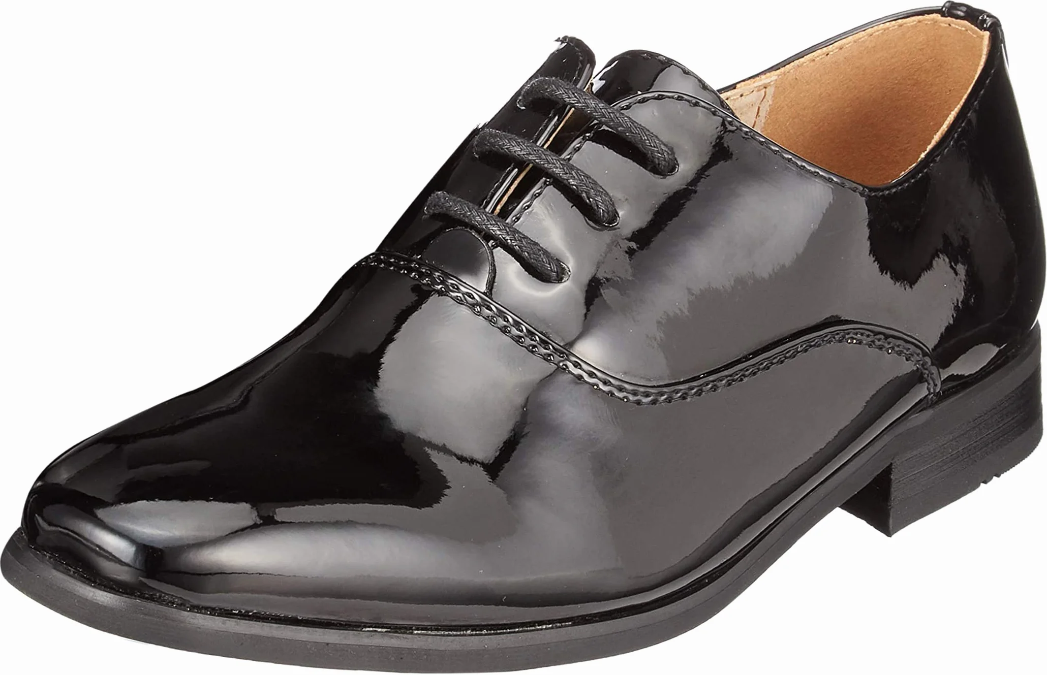 Goor, Scarpe Oxford stringate da bambino, in vernice nera