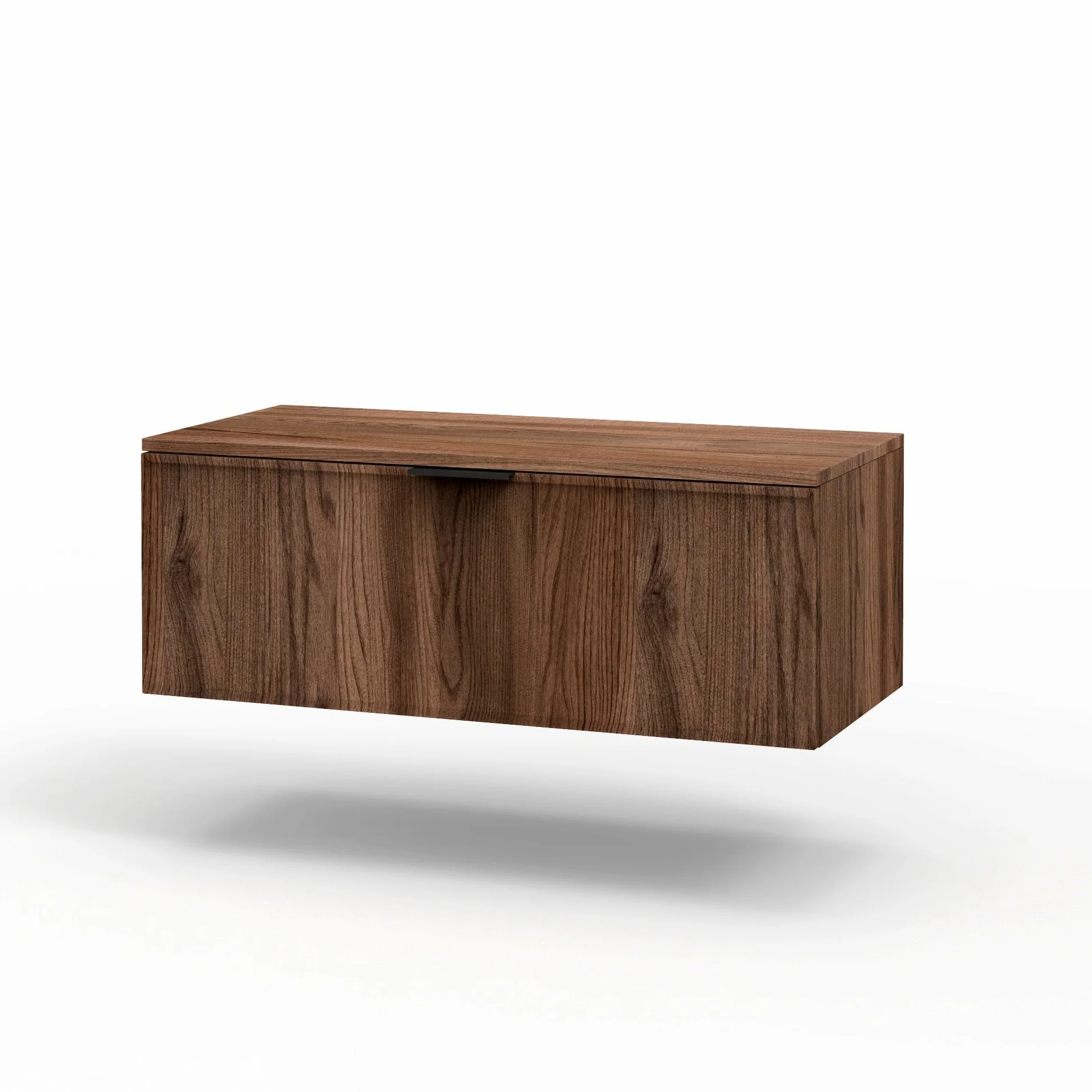 AQA DESIGN accessori casa base con top 1 cestone, frontale in MDF, finitura rovere rio, top di copertura, nr1 cassetto con scorrimento e chiusura - Rovere - 100x45x37 cm