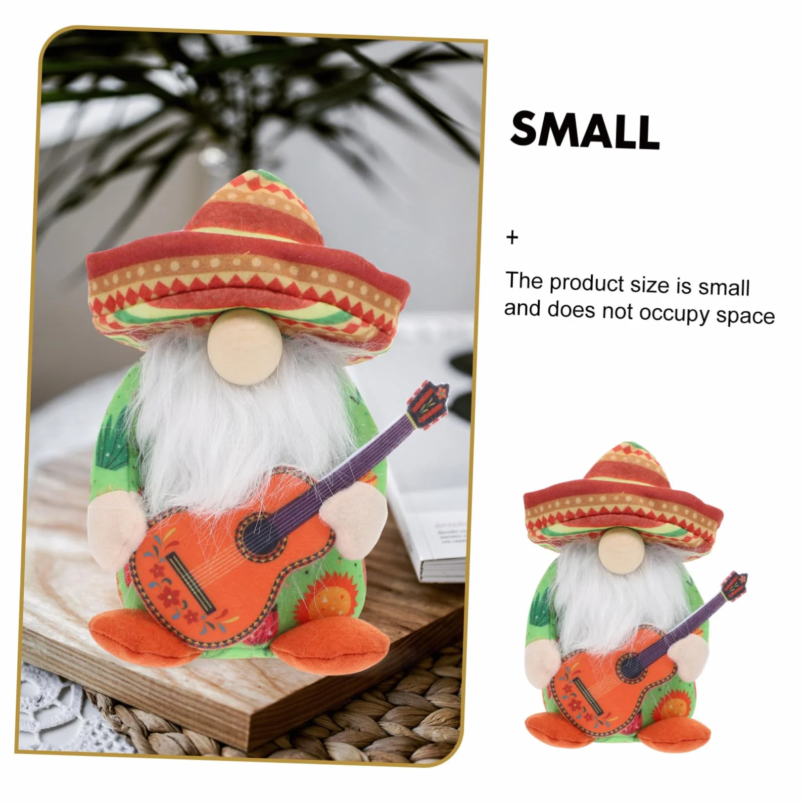 Vaguelly Statuetta Decorativa Gnome con Chitarra Fantastica Decorazione per Interni e Adatta per Uffici e Case Atmosfera Festiva Garantita