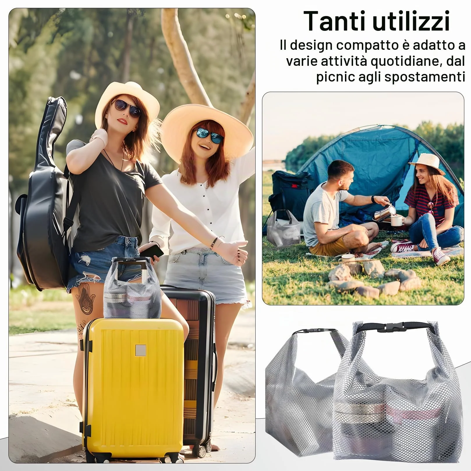 2 Pz Borsa Cosmetica Impermeabile, Pochette Trasparente da Viaggio, Pochette Viaggio Impermeabile, Grande Borsa da Toilette da Trucco da Doccia in EVA per Campeggio, 35 x 15,5 x 27,5 cm