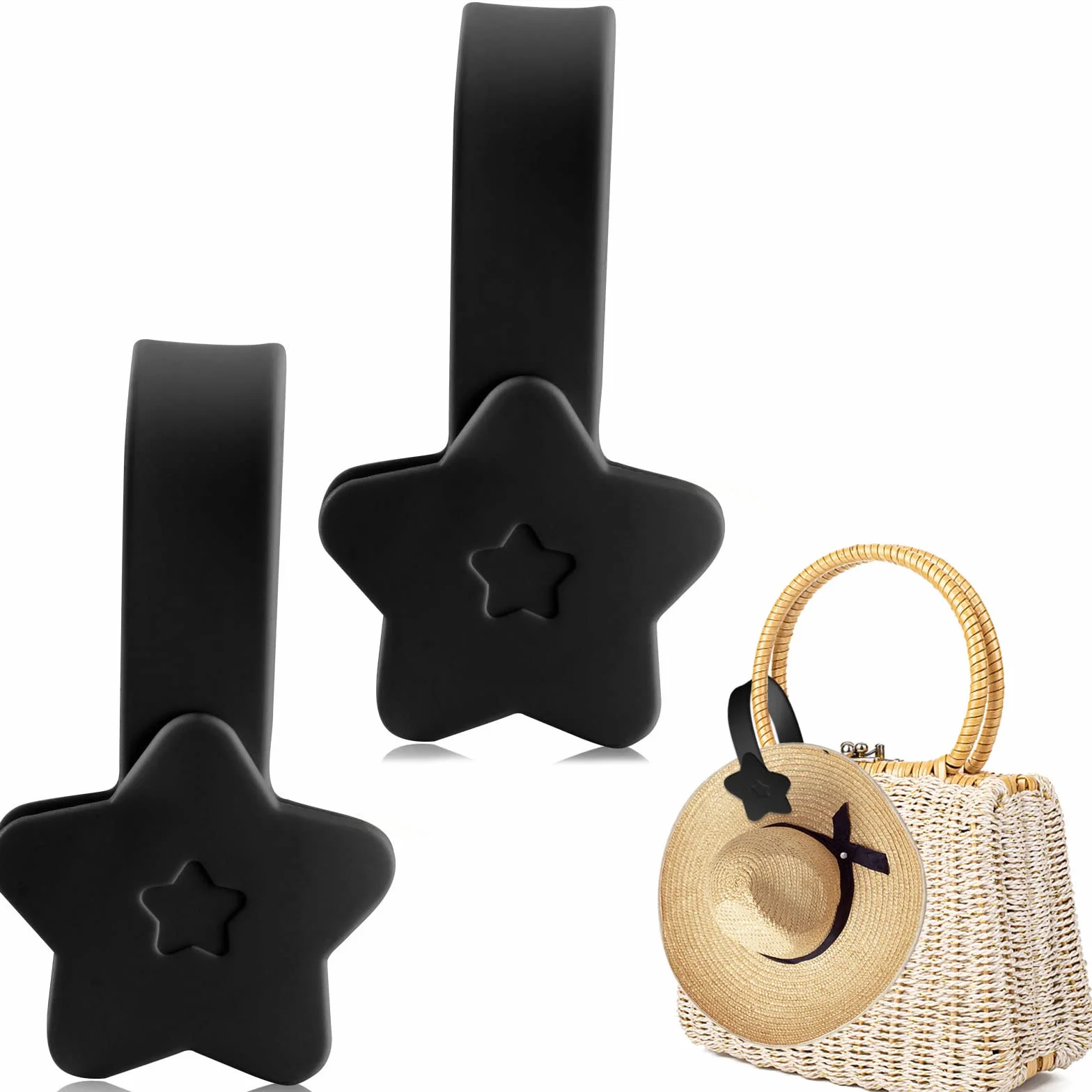 2 clip cappello da viaggio, clip per cappello da viaggio, clip porta cappello, clip magnetica per cappello da viaggio in borsa, portatile, accessorio per bambini e adulti (nero)