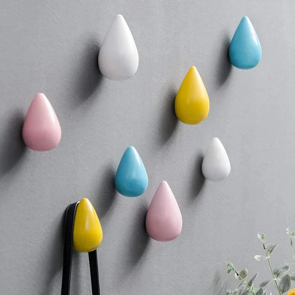 Ganci Appendiabiti a Goccia d'Acqua Decorazione Moderna 2 Pezzi per Cappelli Giacche Sciarpe