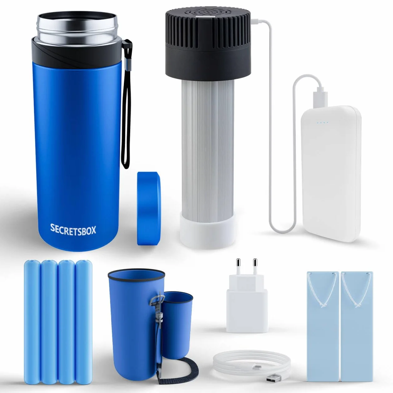 Frigo Insulina da Viaggio 2-8℃, Mini Frigo per Medicinali con batteria 20000mAh + 4 Impacchi di Ghiaccio Biogel, Elettrico Frigorifero per Insulina da Viaggio, Approvato TSA