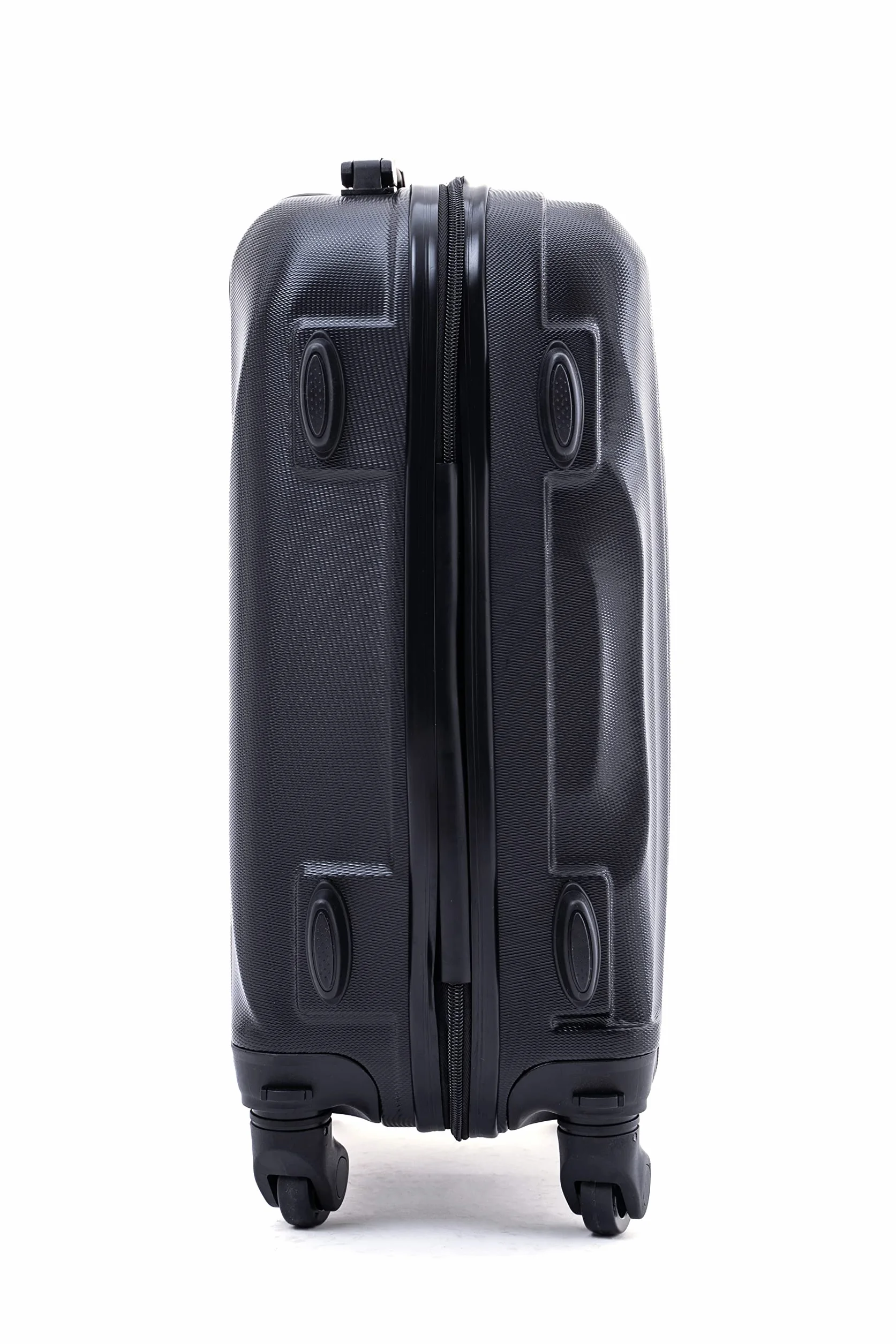 R.Leone Ryanair 55x40x20 cm Valigia Trolley Bagaglio a mano 4 Ruote Ultraleggero ABS Nero