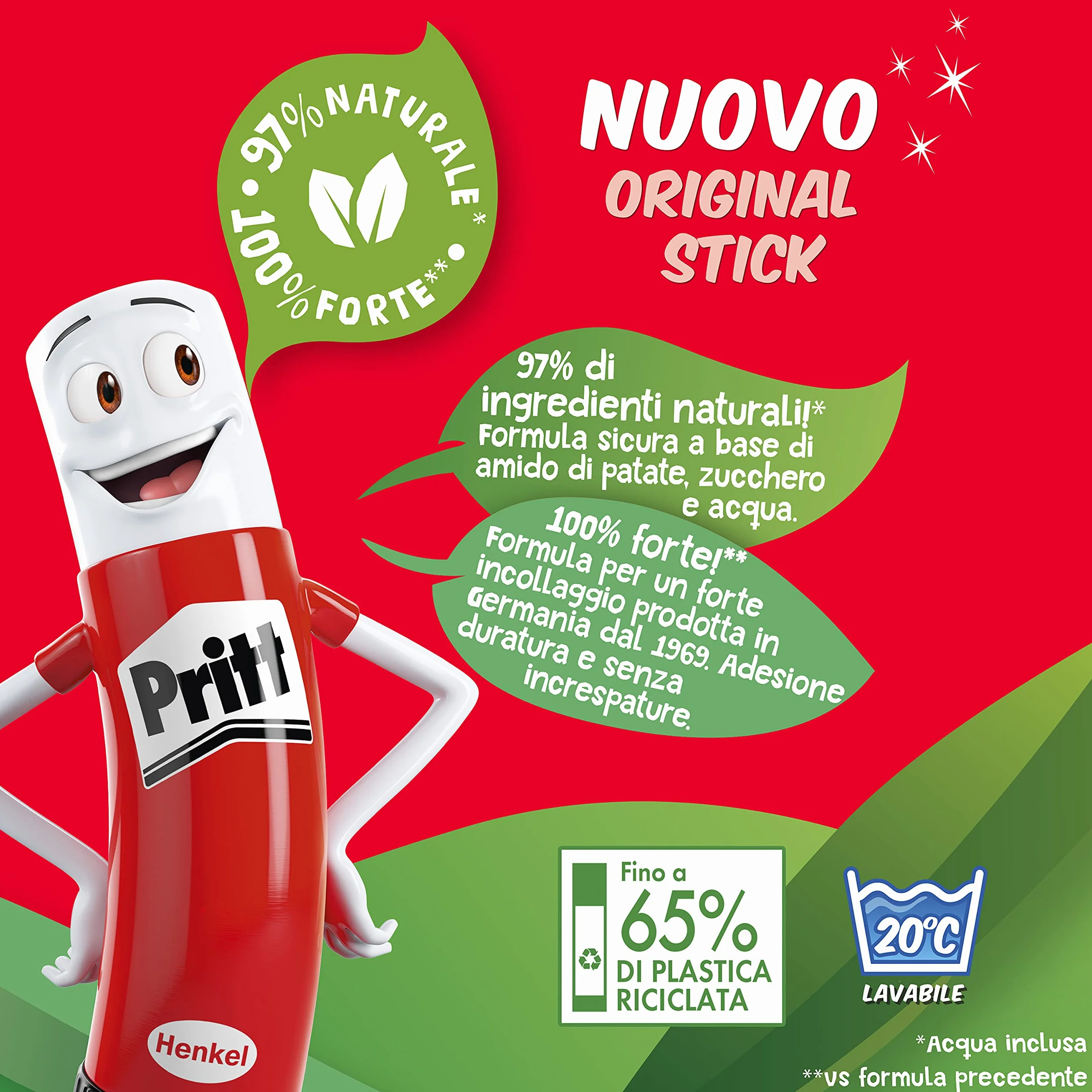 Pritt Colla Stick 2 x 22g per bambini scuola ufficio