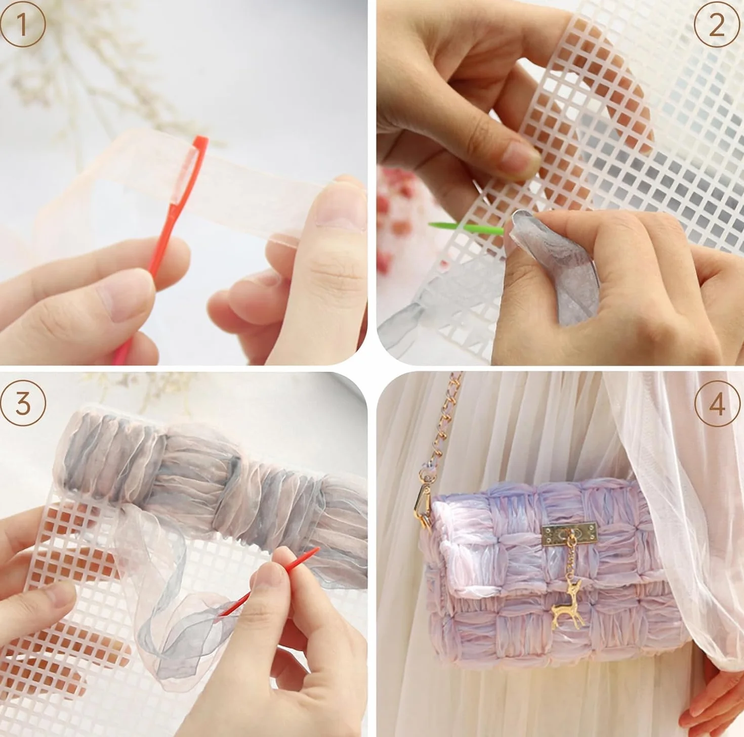 Fogli di tela di plastica,Griglia di plastica per punto croce 30 * 20 cm, per ricamo, Fogli di tela di rete di plastica, artigianato, lavoro a maglia e uncinetto, trasparente, confezione da 6