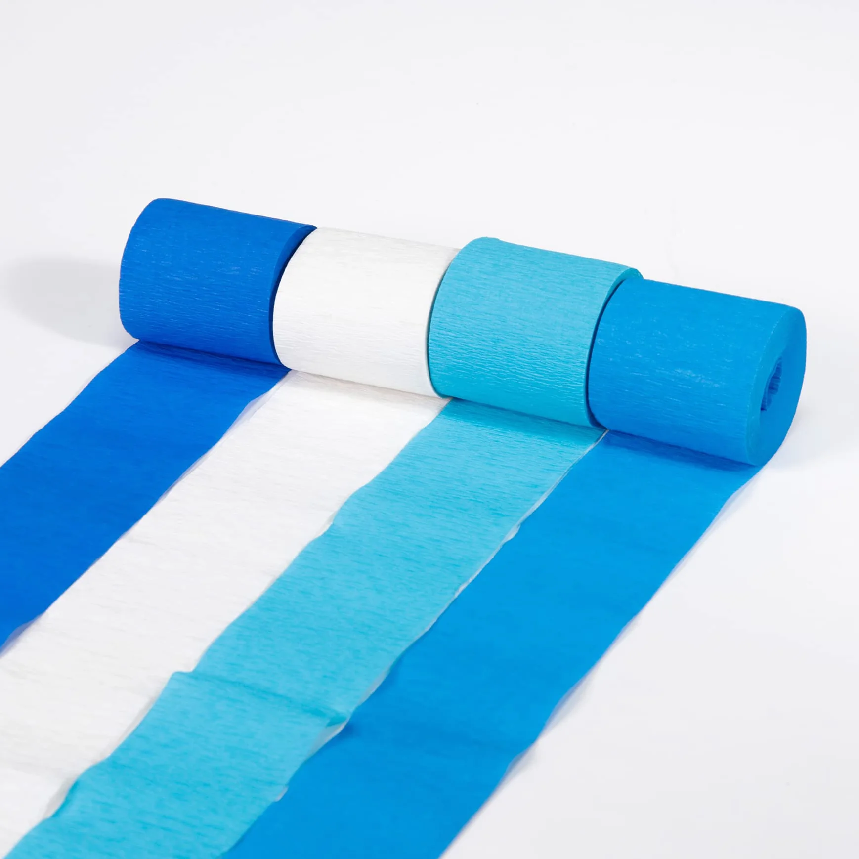 Clairefontaine Zestaw 4 taśm z papieru krepowego ognioodpornego niepalny 5 cm x 10 m mix niebieski 4 kolory