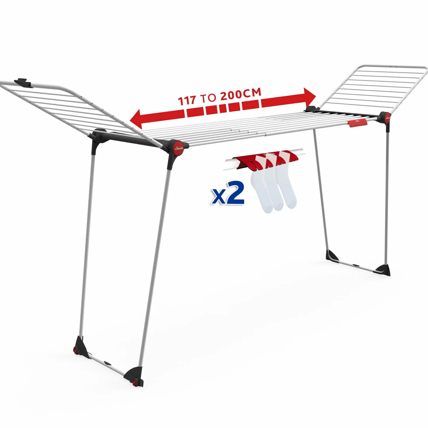 Vileda Infinity Flex Plus Stendibiancheria Telescopico 2 mt 30 mt Plastica Metallo