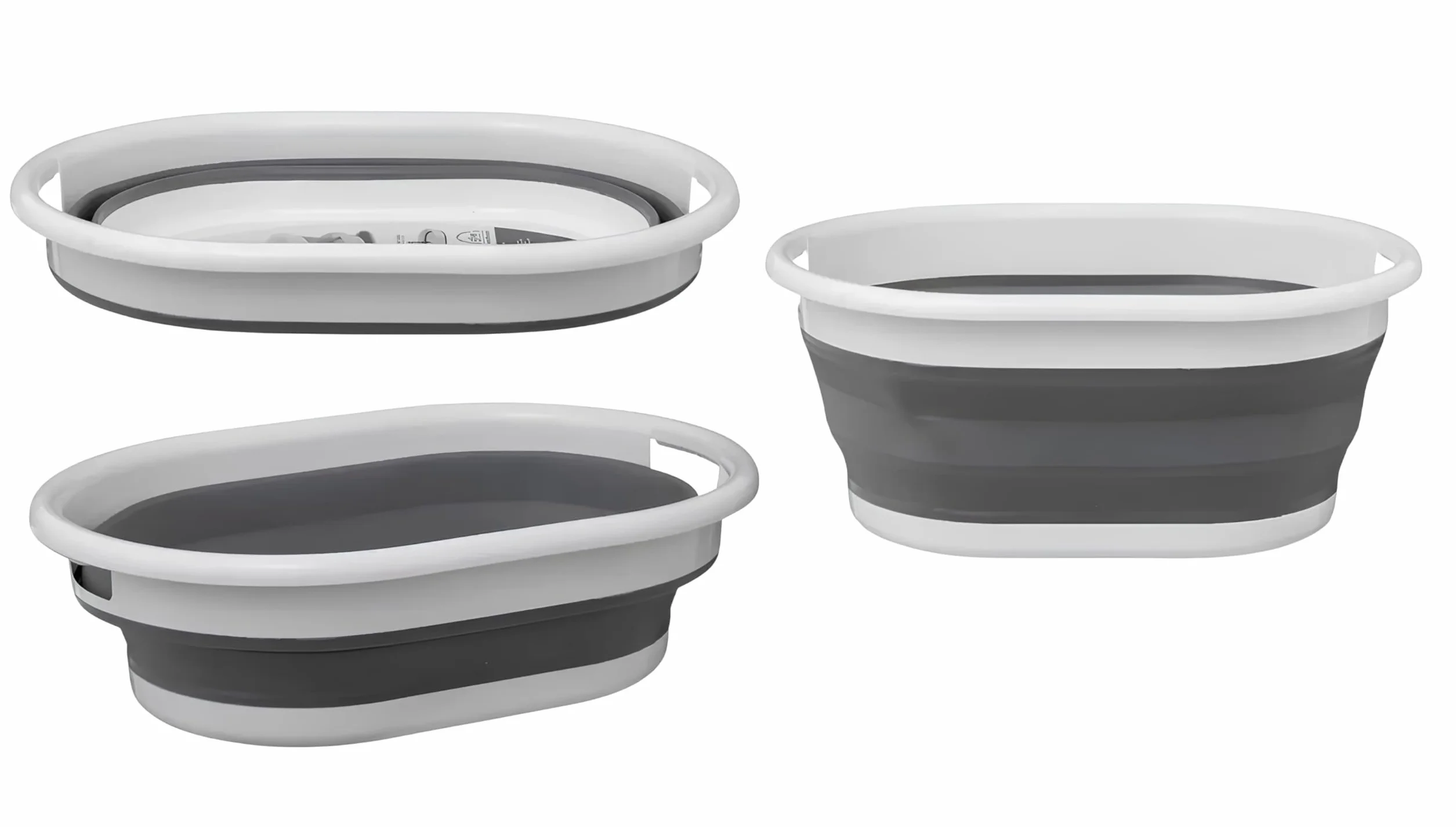 Bacinella Pieghevole Bucato Multiuso con Manici 17 Litri Bacinella Salva Spazio Cesta Pieghevole Catino Secchio Portabiancheria Plastica Silicone Bacino Cesto Verdure per Campeggio Casa Picnic Camper
