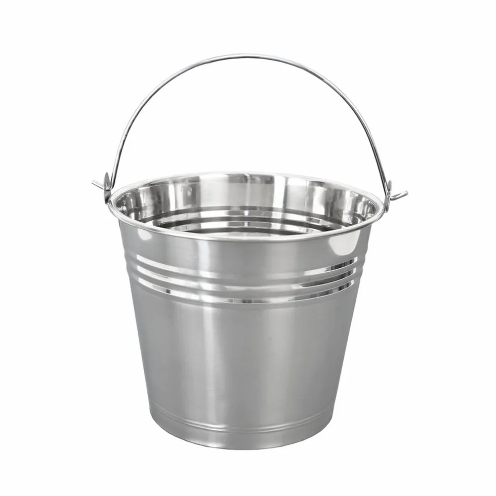 ORION Secchio in acciaio inox con manico in diverse misure, 5 l, 10 l, 14 l, misura 5 l