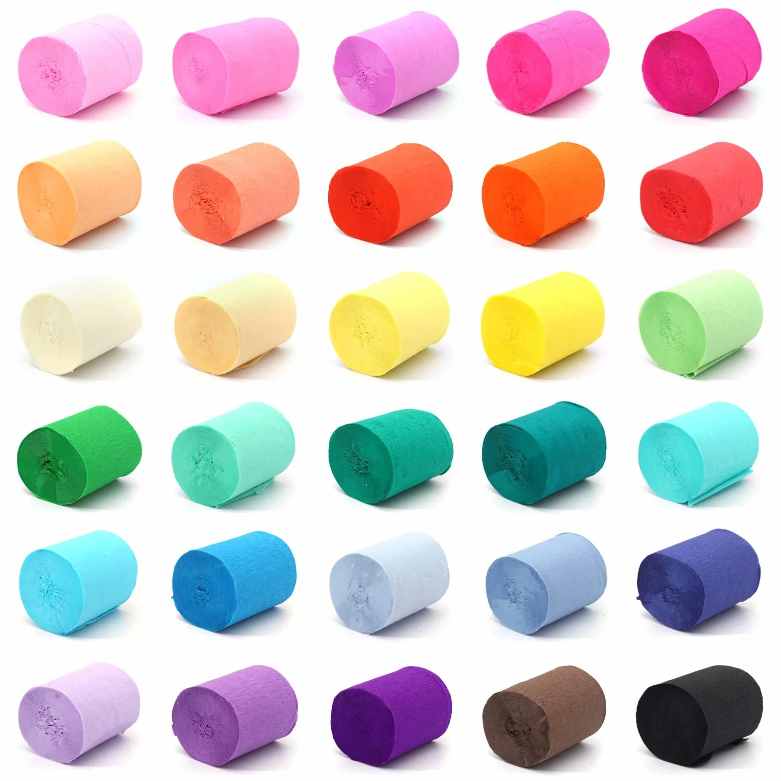 Carta Crespa 30 Colori, Nastro Crespato Stelle Filanti 5 cm x 10 m per Decorazioni Nozze