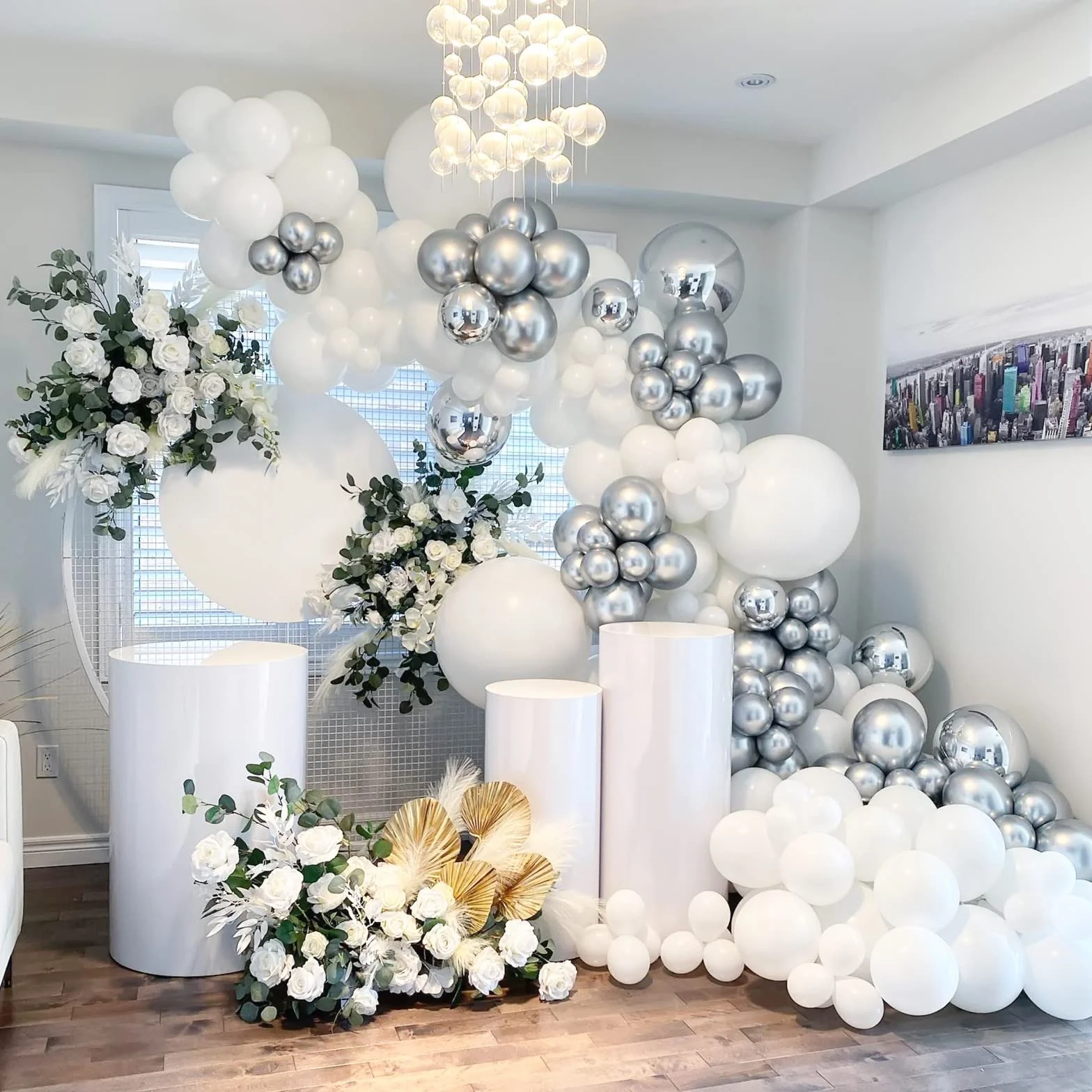 Palloncini Bianco, 50 Pezzi 12 Pollici Palloncini in Lattice Da 30,5 cm, Palloncino Bianchi Opachi per Bambini Festa Compleanno Baby Shower Anniversario Di Principessa Carnevale Eventi Decorazioni