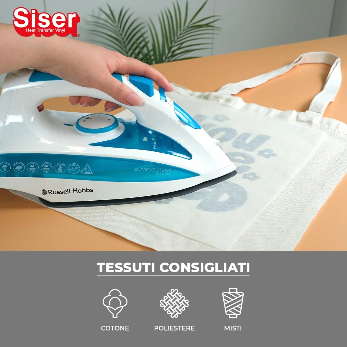 Siser Metal Silver Blue Vinile Termotrasferibile Metallizzato 30cm x 0,5mt per Tessuti
