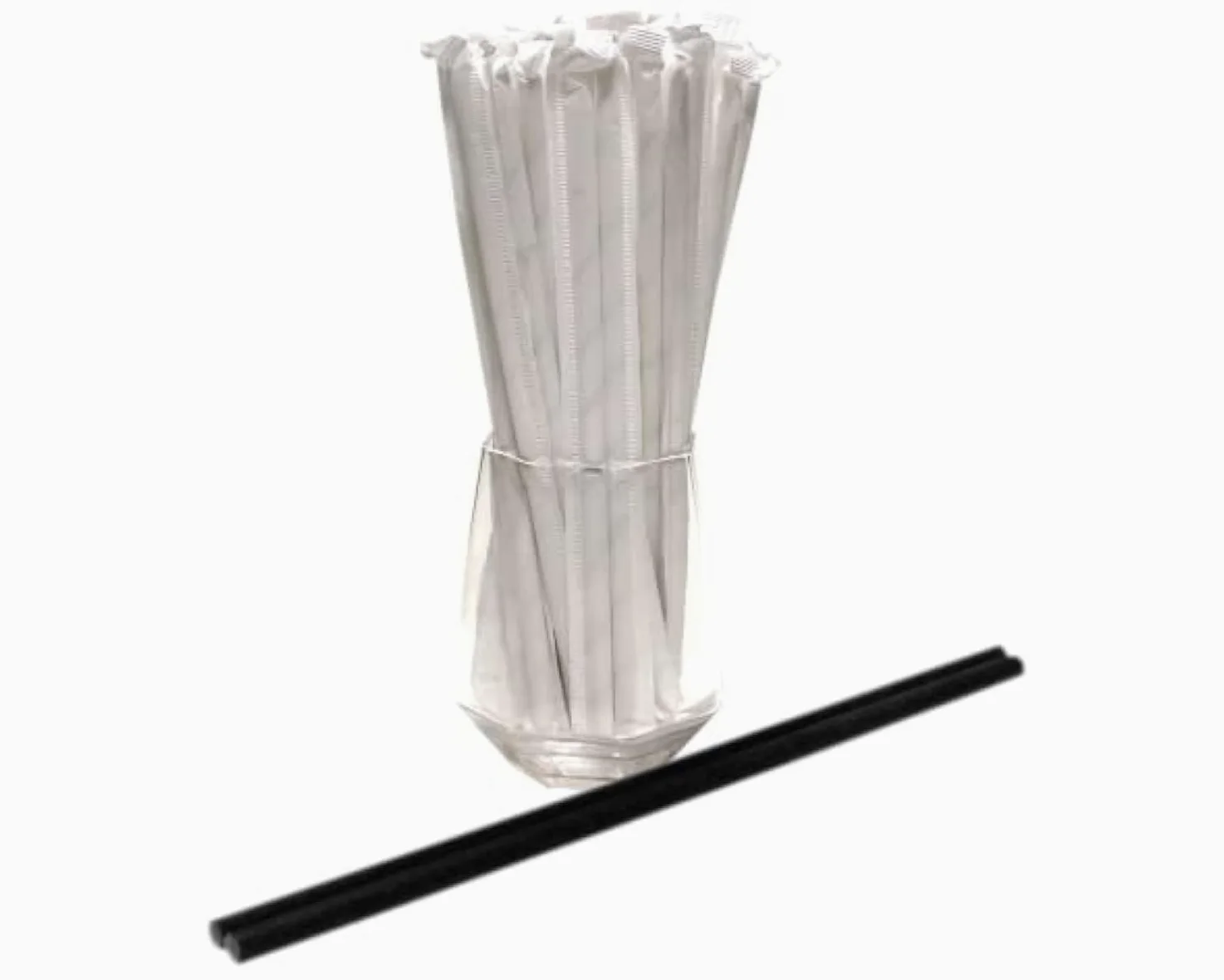 Cannucce di carta nere (6 mm x 200 mm), confezionate singolarmente per protezione, confezione da 1200, certificate FSC, ecologiche, durevoli, adatte per alimenti, adatte per tutte le occasioni