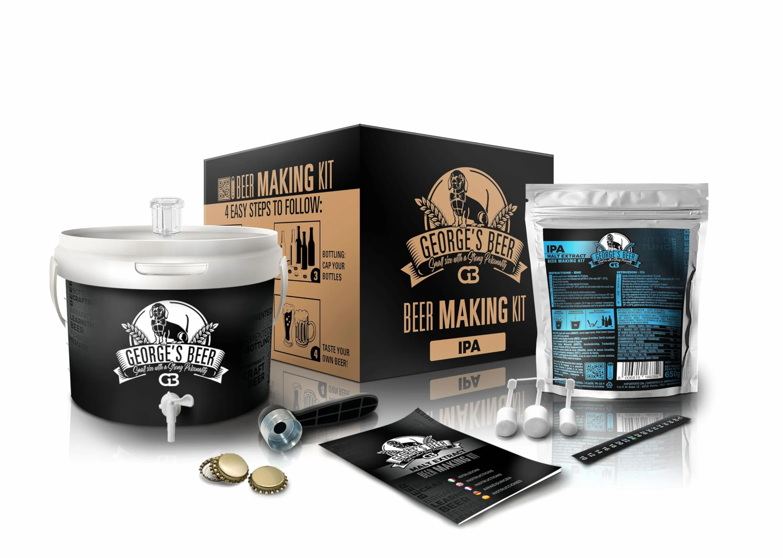 George's Beer Kit Fermentazione 5l - Birra Artigianale Fatta in Casa - Kit Malto IPA