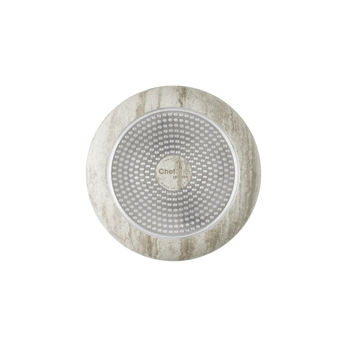 GUZZINI ChefLine MARBLE MADE IN ITALY - SET 9 pezzi: 3 PADELLE (CM 20, 24 e 28), CASSERUOLA (20 cm), WOK (24 cm), 2 COPERCHI e 2 MANICI removibili